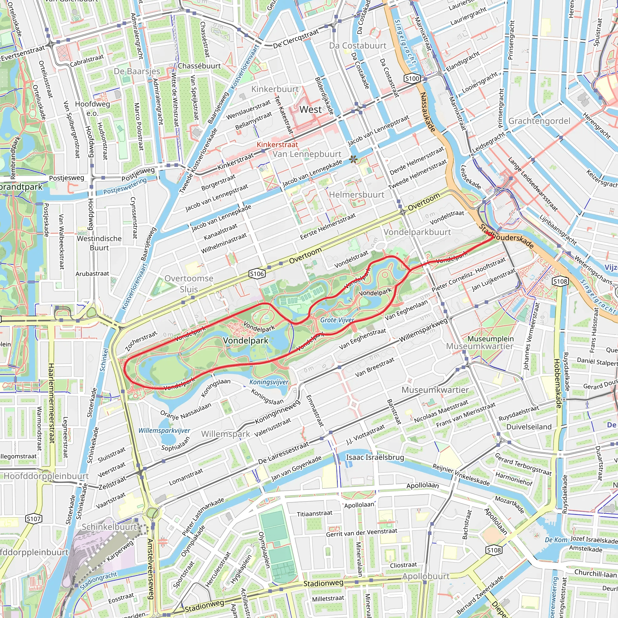 Vondelpark Loop mobile static map