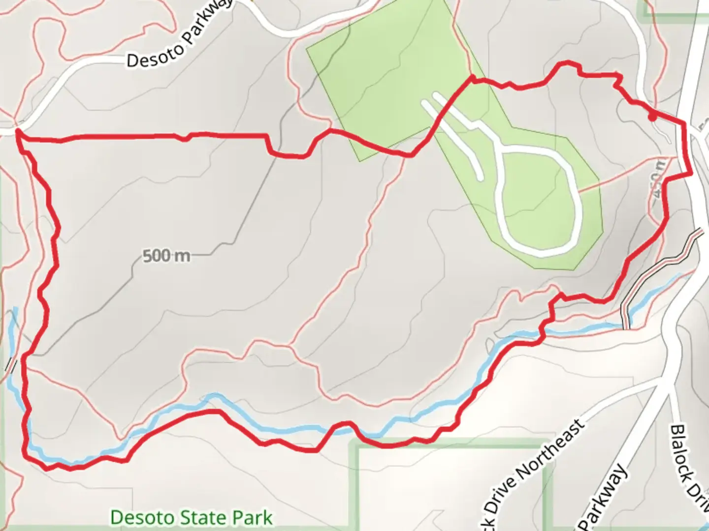 An image depicting the trail Silver Trail and Orange Loop Trail and its surrounding area.