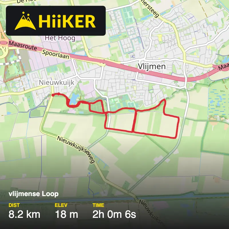 A map preview of the recording vlijmense Loop.