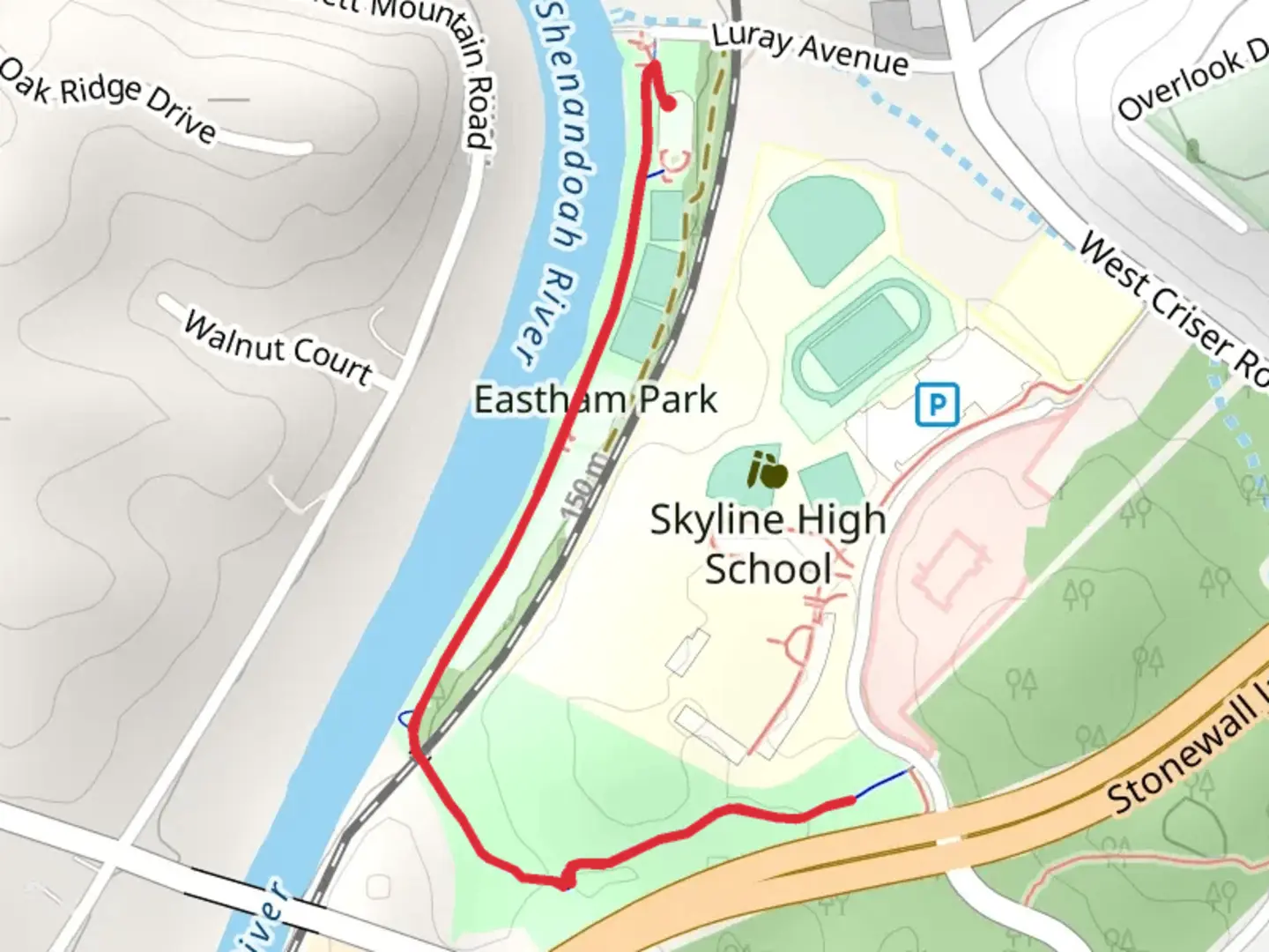 An image depicting the trail Eastham Park Walk and its surrounding area.