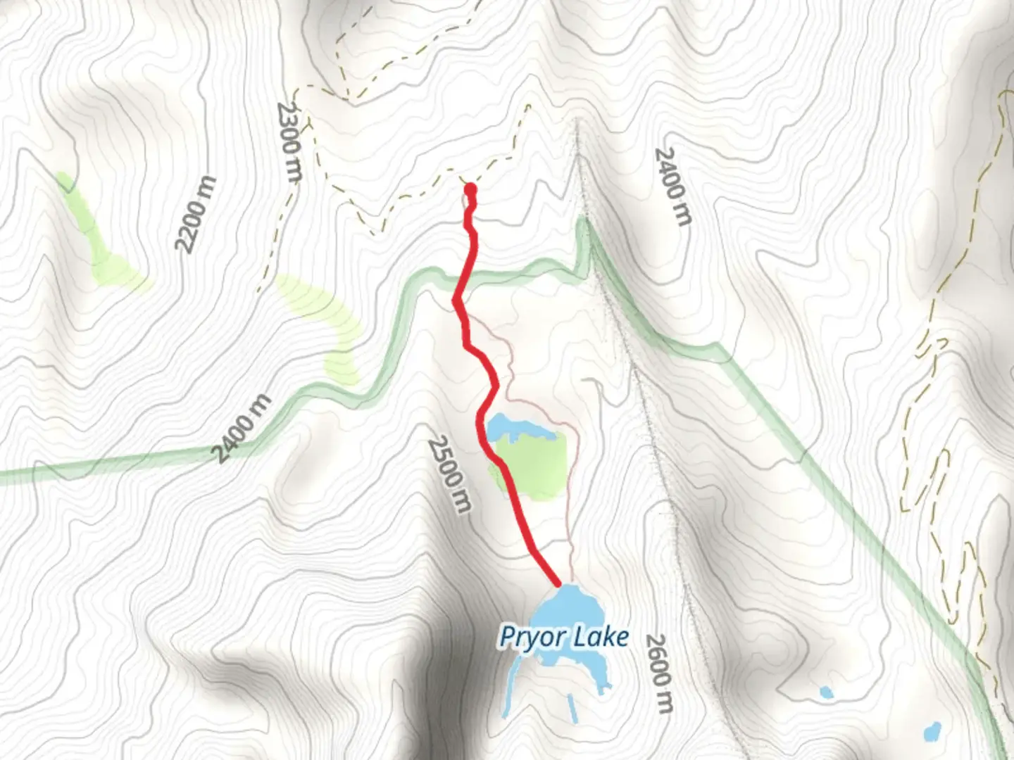 An image depicting the trail Pryor Lake Trail and its surrounding area.