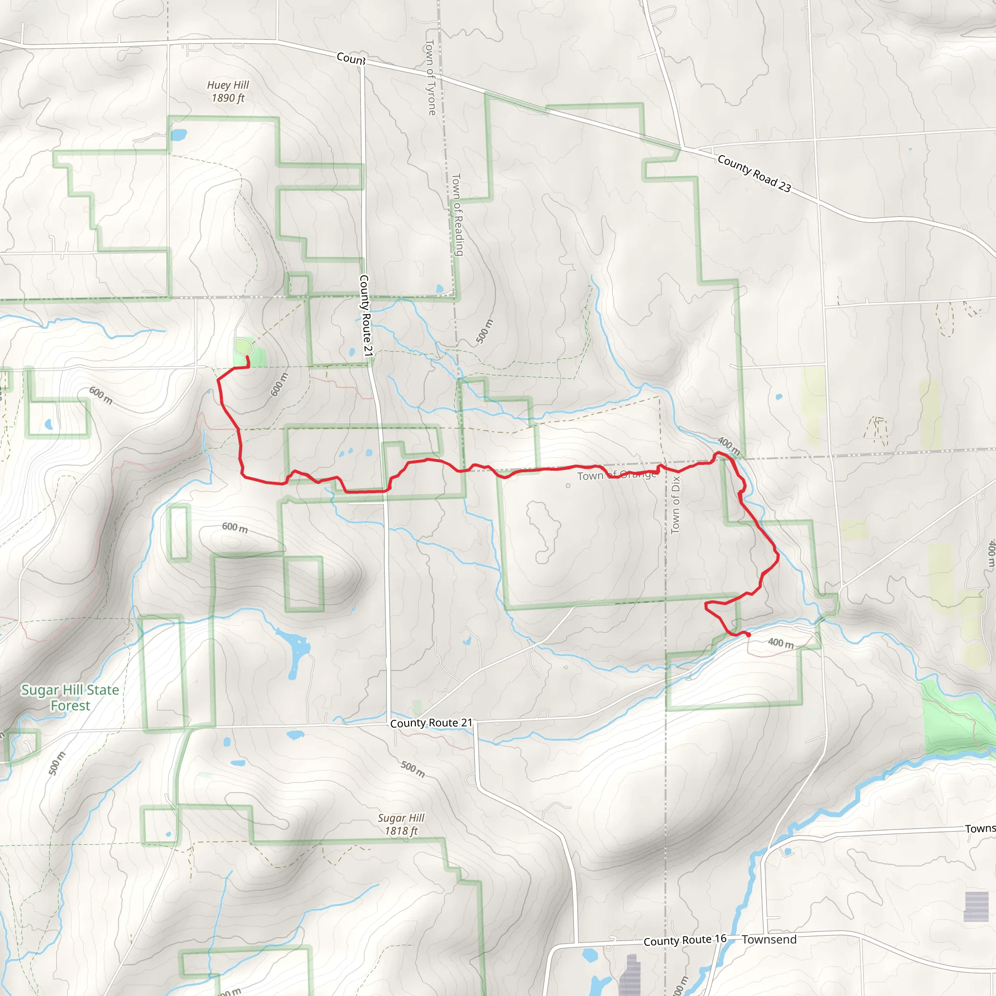 Sugar Hill Tower via North Country Trail mobile static map