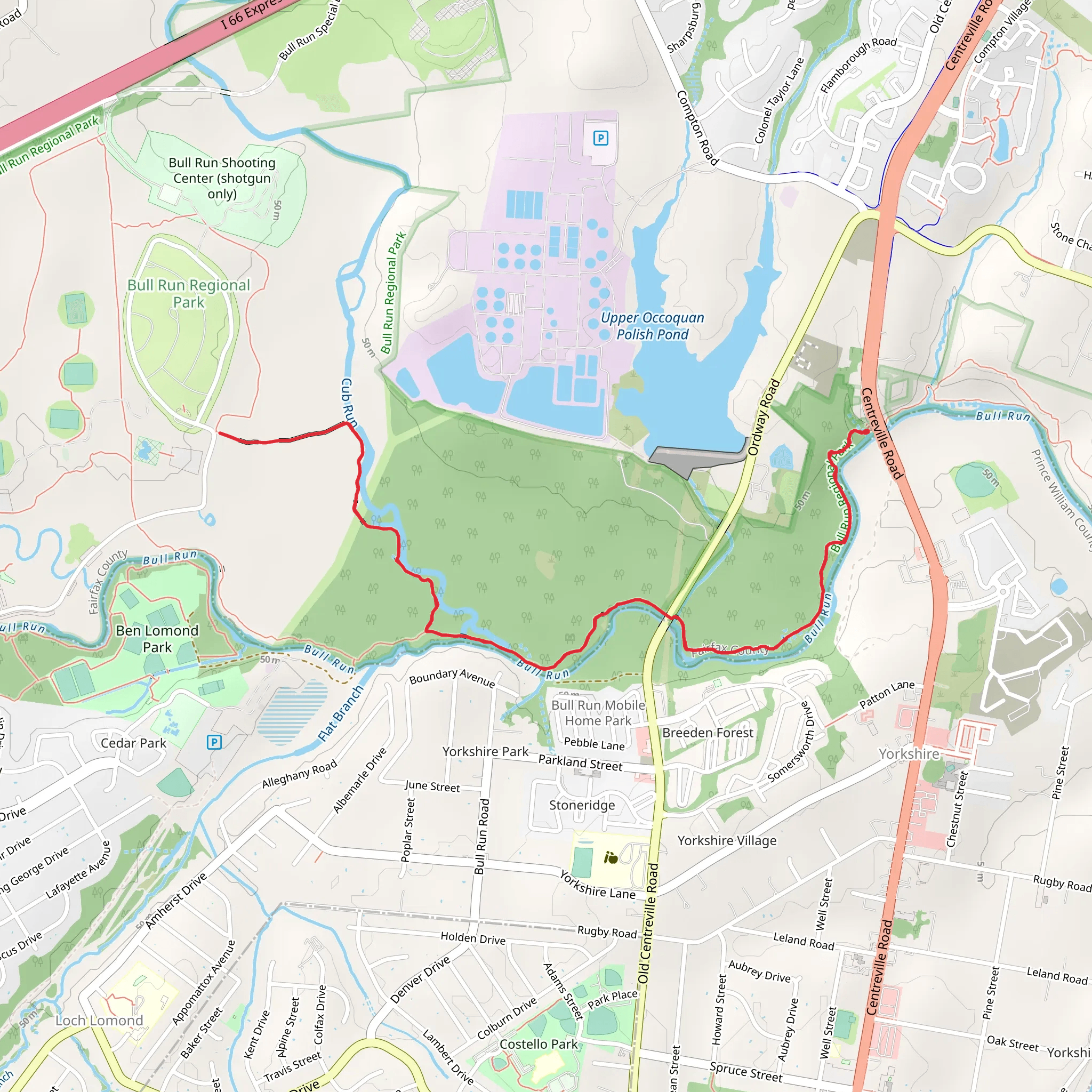 Bull Run-Occoquan Trail from Centreville Road mobile static map