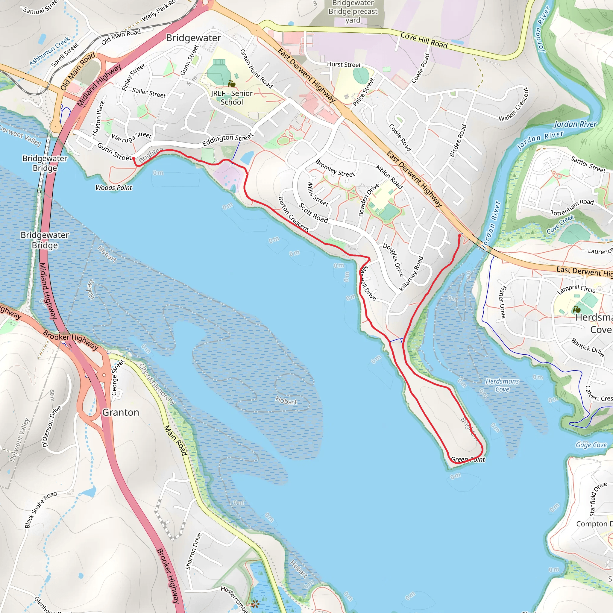 Bridgewater Foreshore Trail mobile static map
