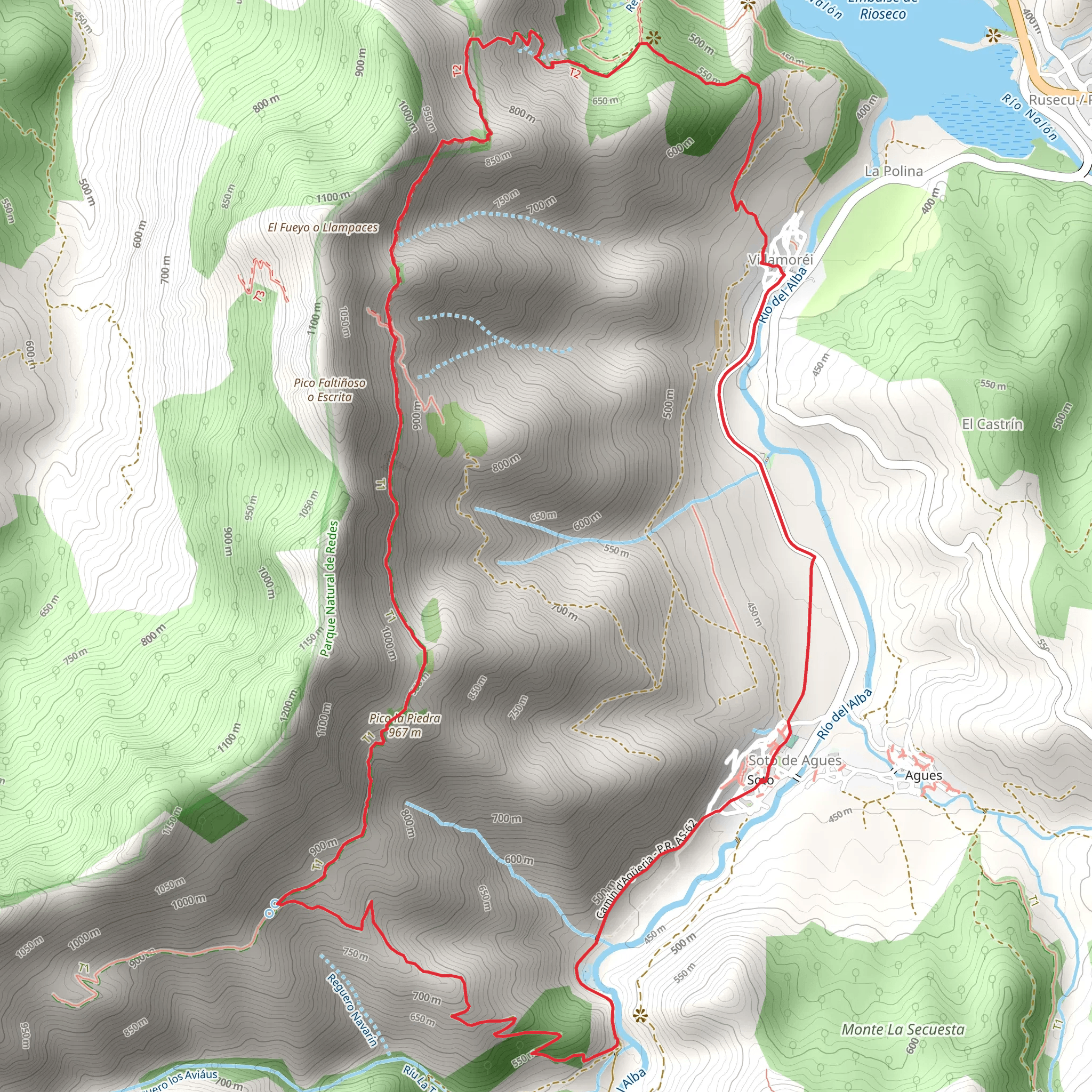 Route of the Sierra del Crespon mobile static map