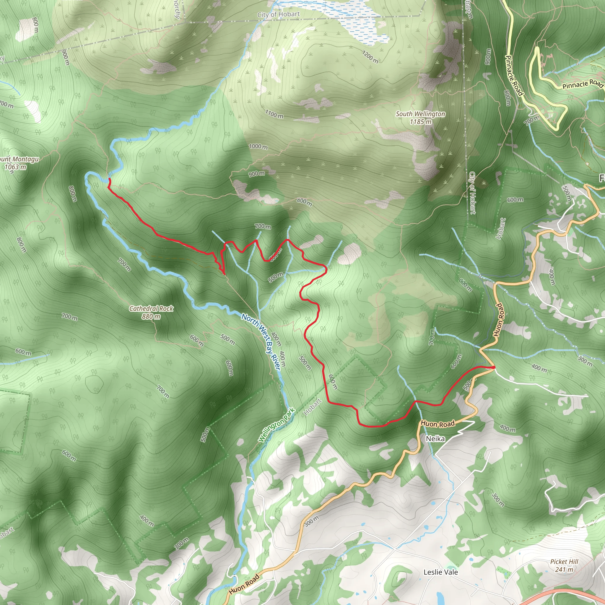 Wellington Falls Track mobile static map