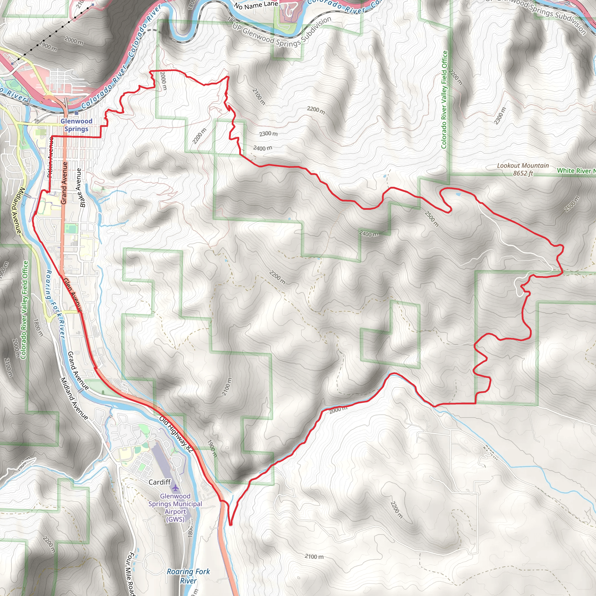 Rio Grande and Lookout Mount Loop Trail mobile static map