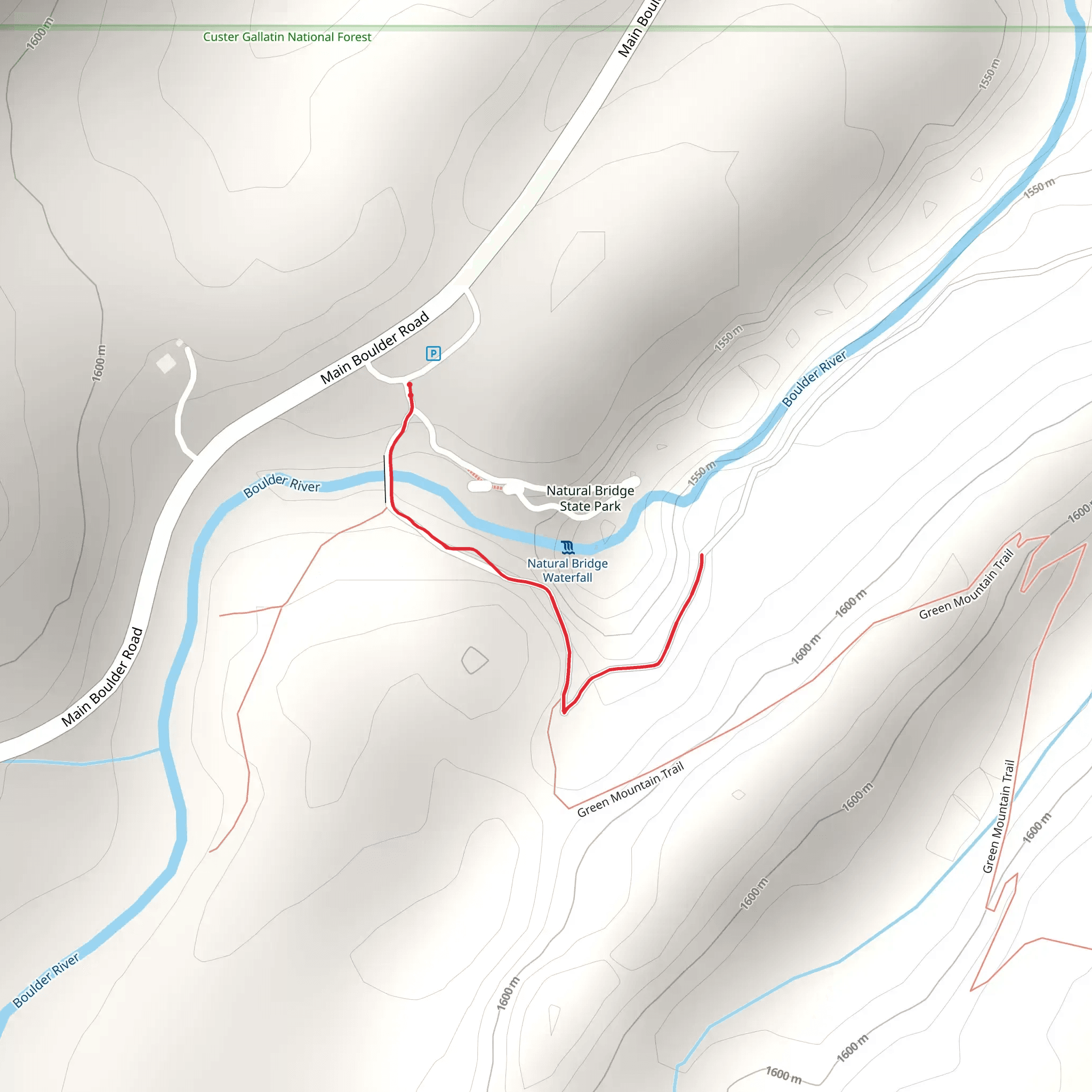 East Rim of Natural Bridge Trail mobile static map