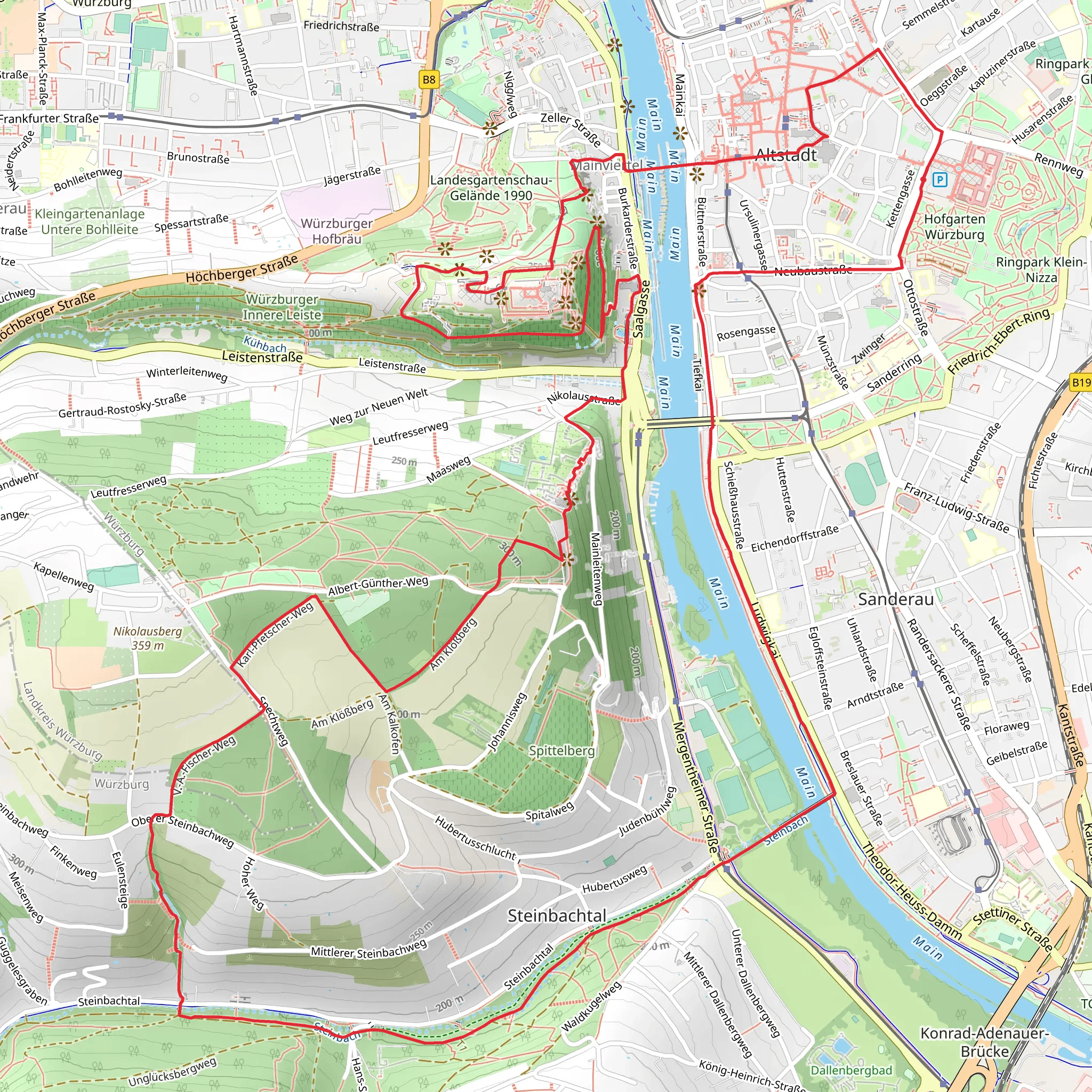 Main via Annaschlucht and Kneipp Steg mobile static map