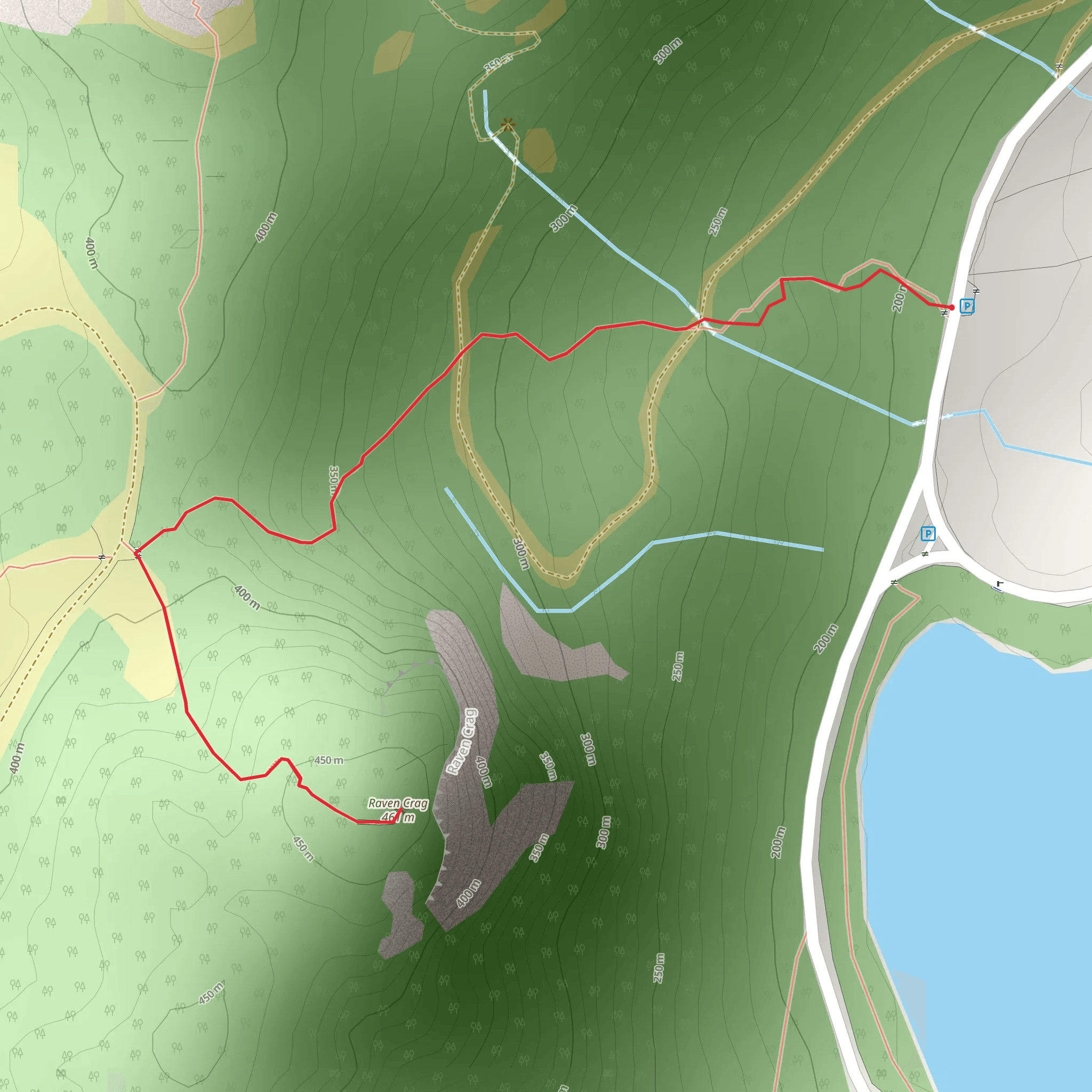 Raven Crag from Thirlmere Dam mobile static map