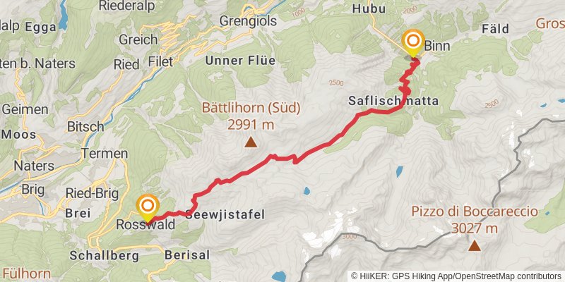 Alpenpässe-Weg stage 13 Map