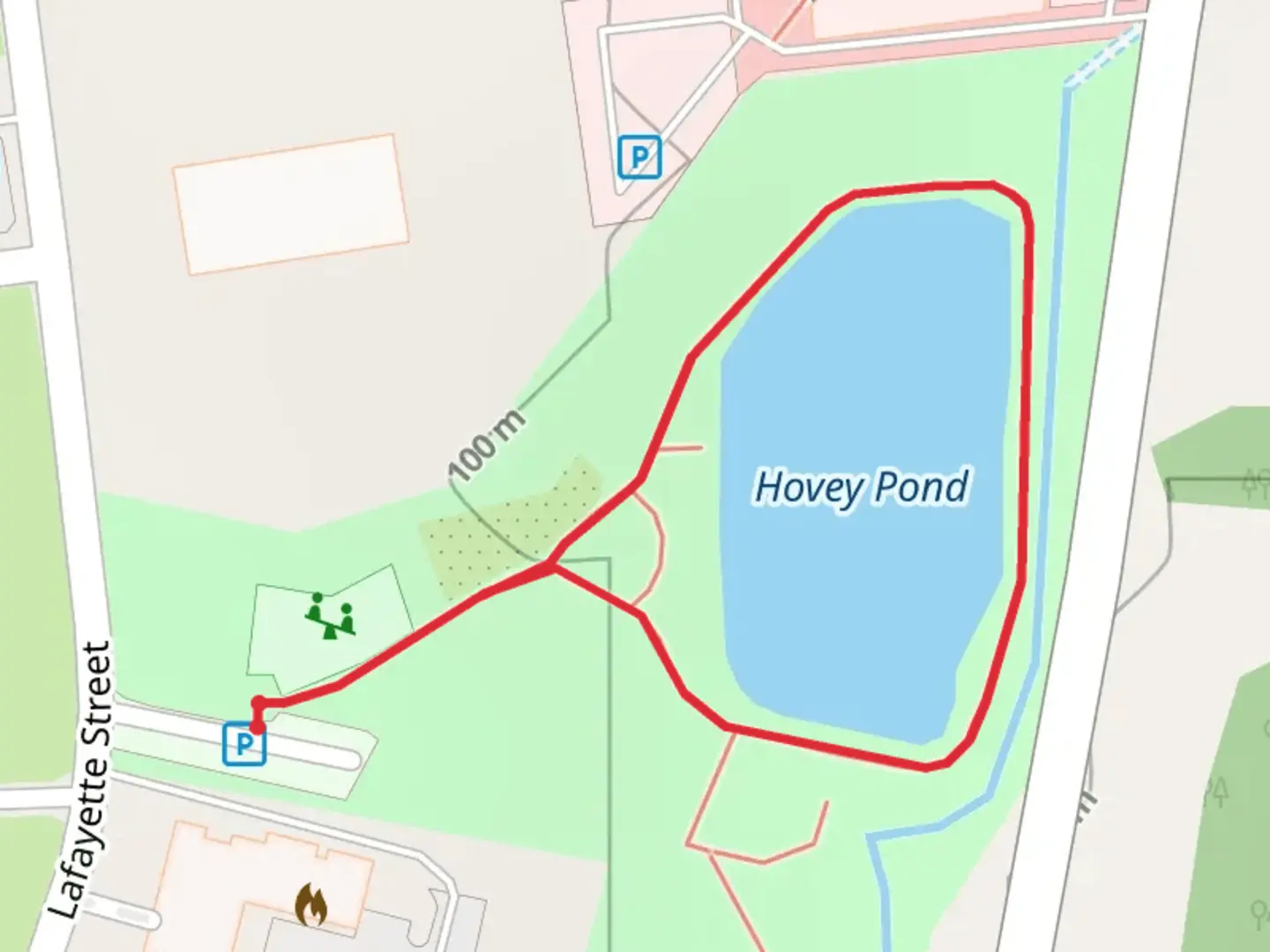 An image depicting the trail Hovey Pond Loop Trail and its surrounding area.