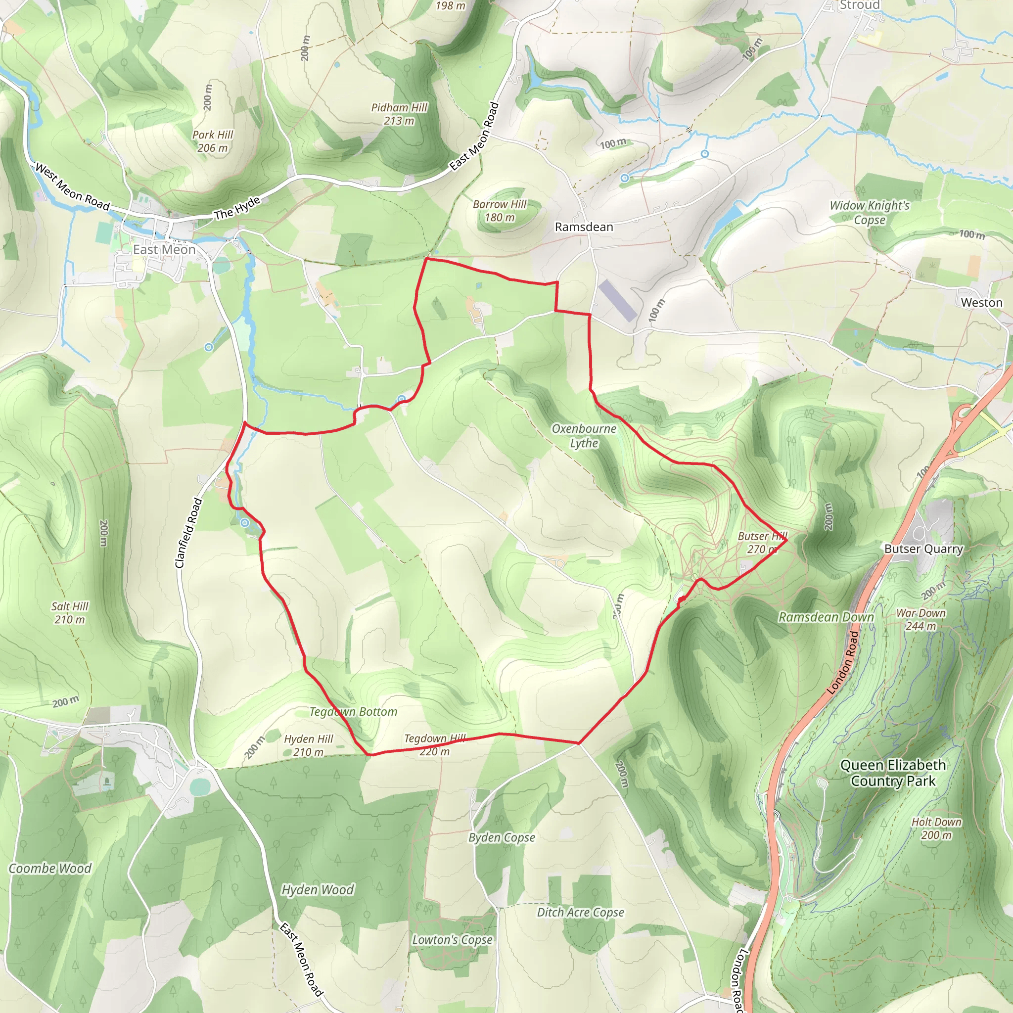 Butser Hill Circular mobile static map