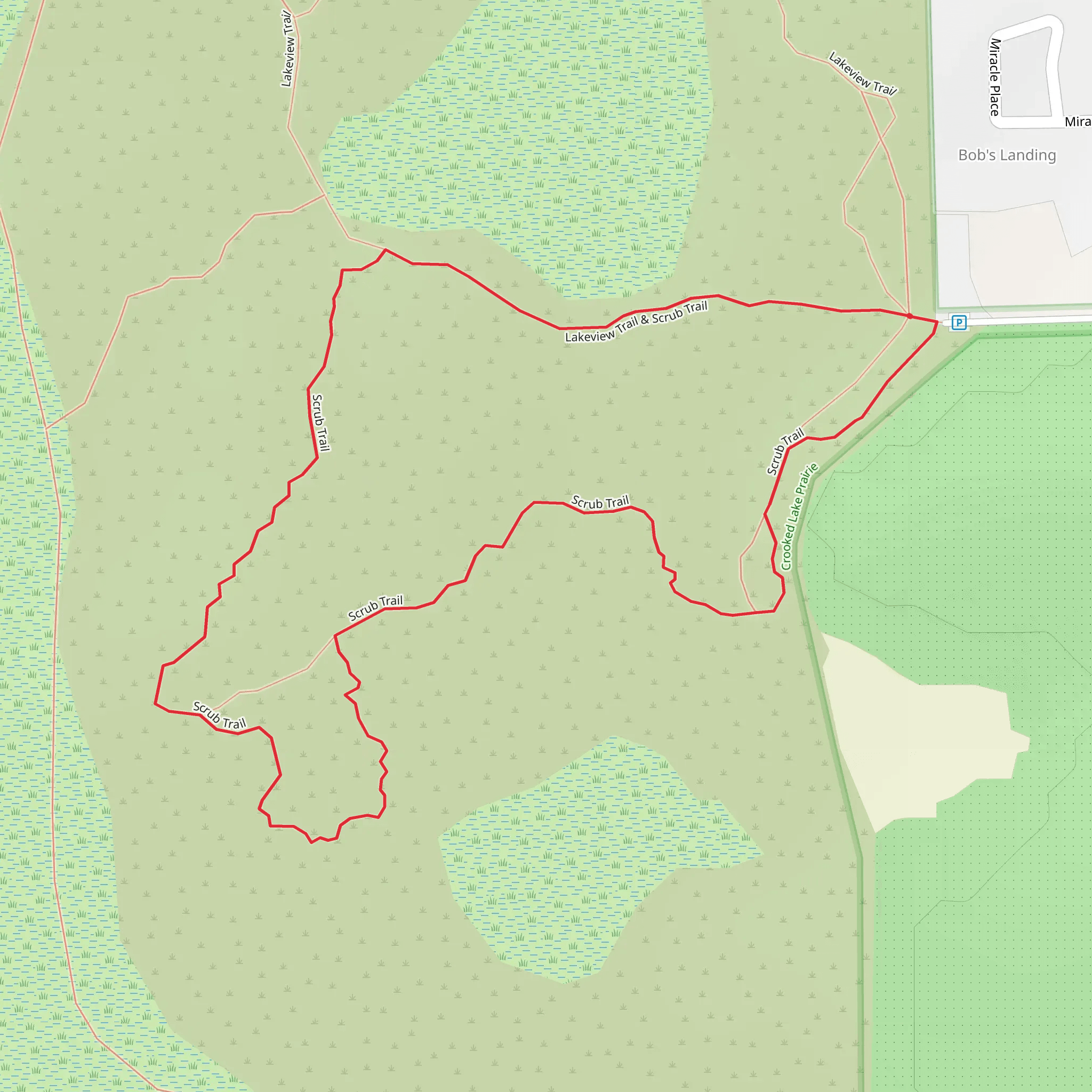 Lakeviw Trail and Scrub Loop Trail mobile static map