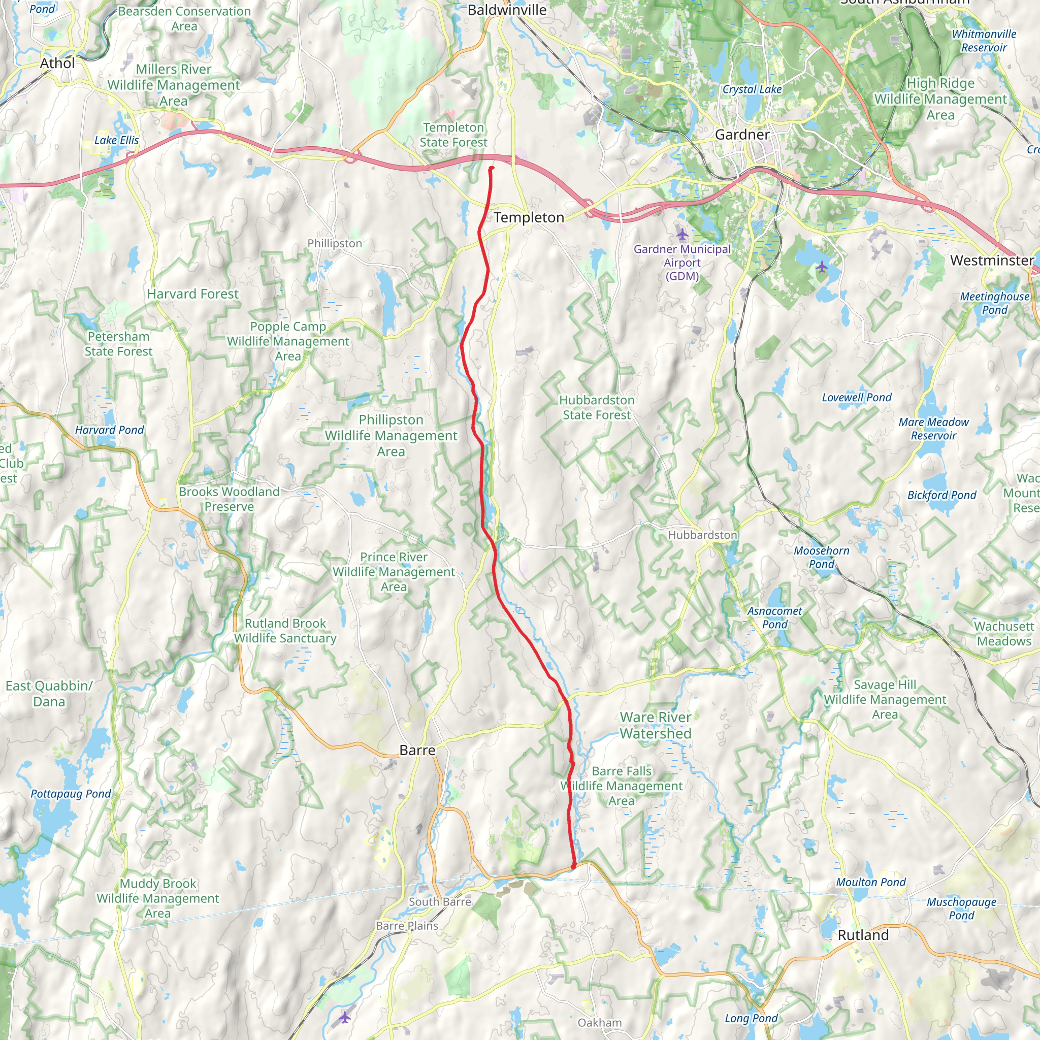 Burnshirt River Out and Back mobile static map