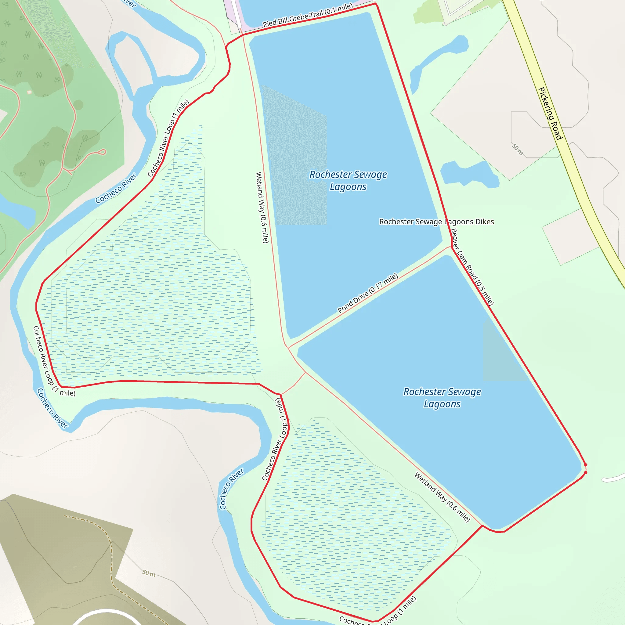 Pickering Ponds Recreation Area Loop mobile static map