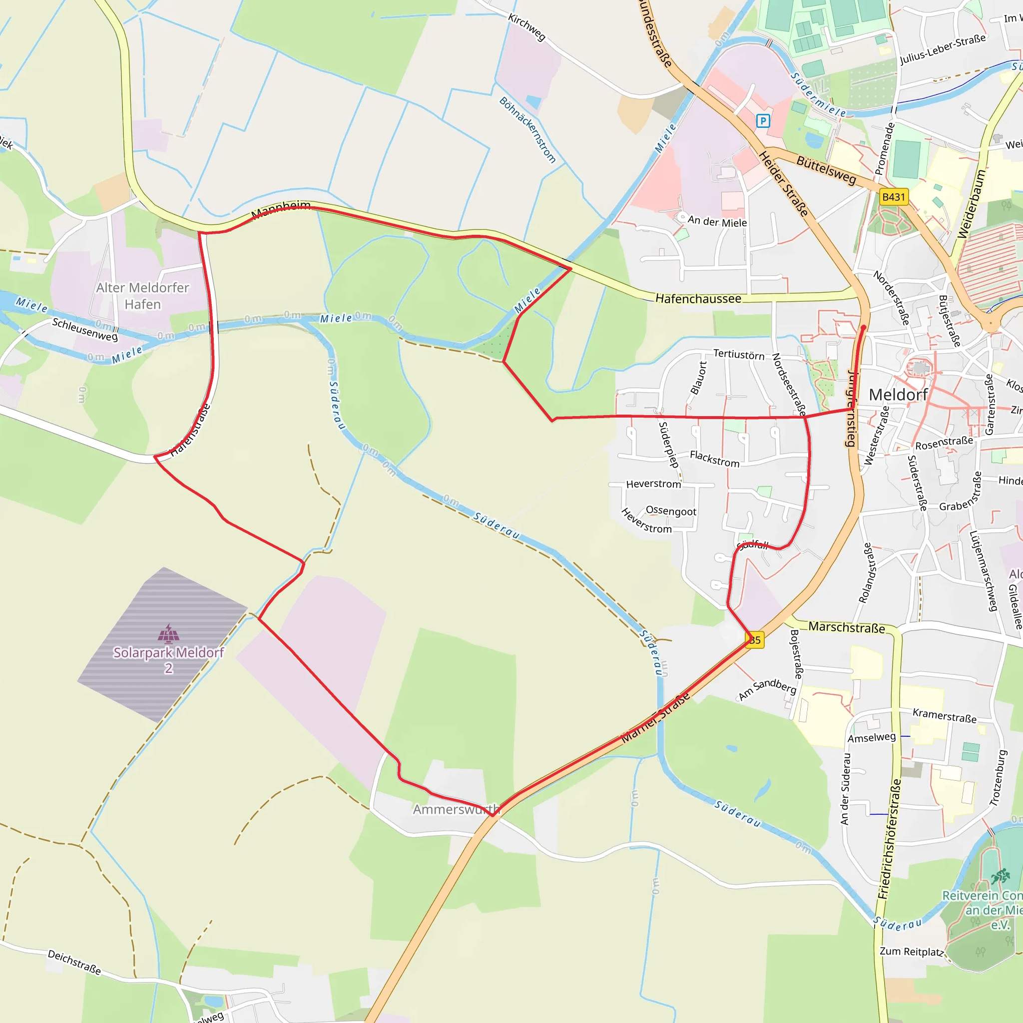 Wanderwege in und um Meldorf Tour Loop mobile static map