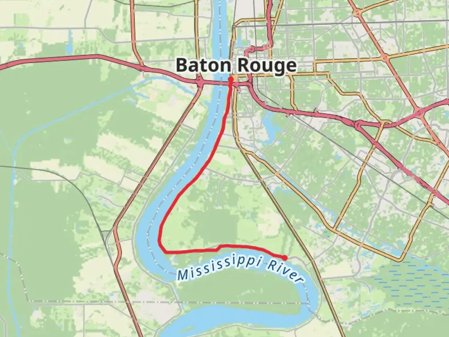 An image depicting the trail Mississippi River Levee Trail and its surrounding area.