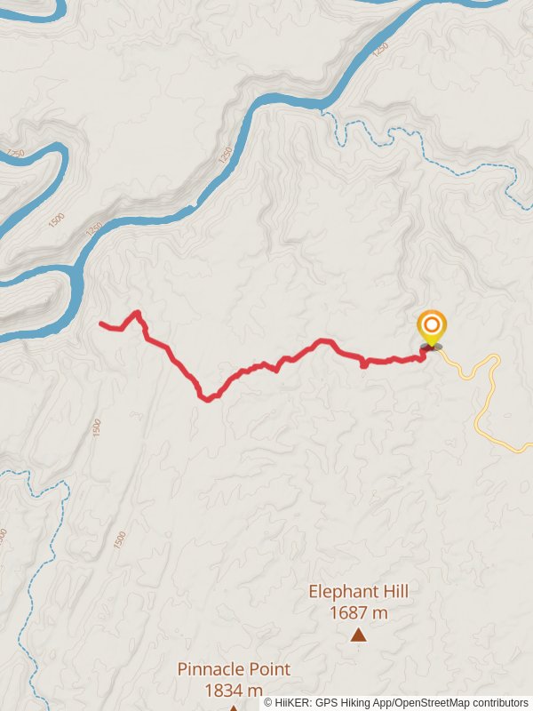 Confluence Overlook Trail mobile static map