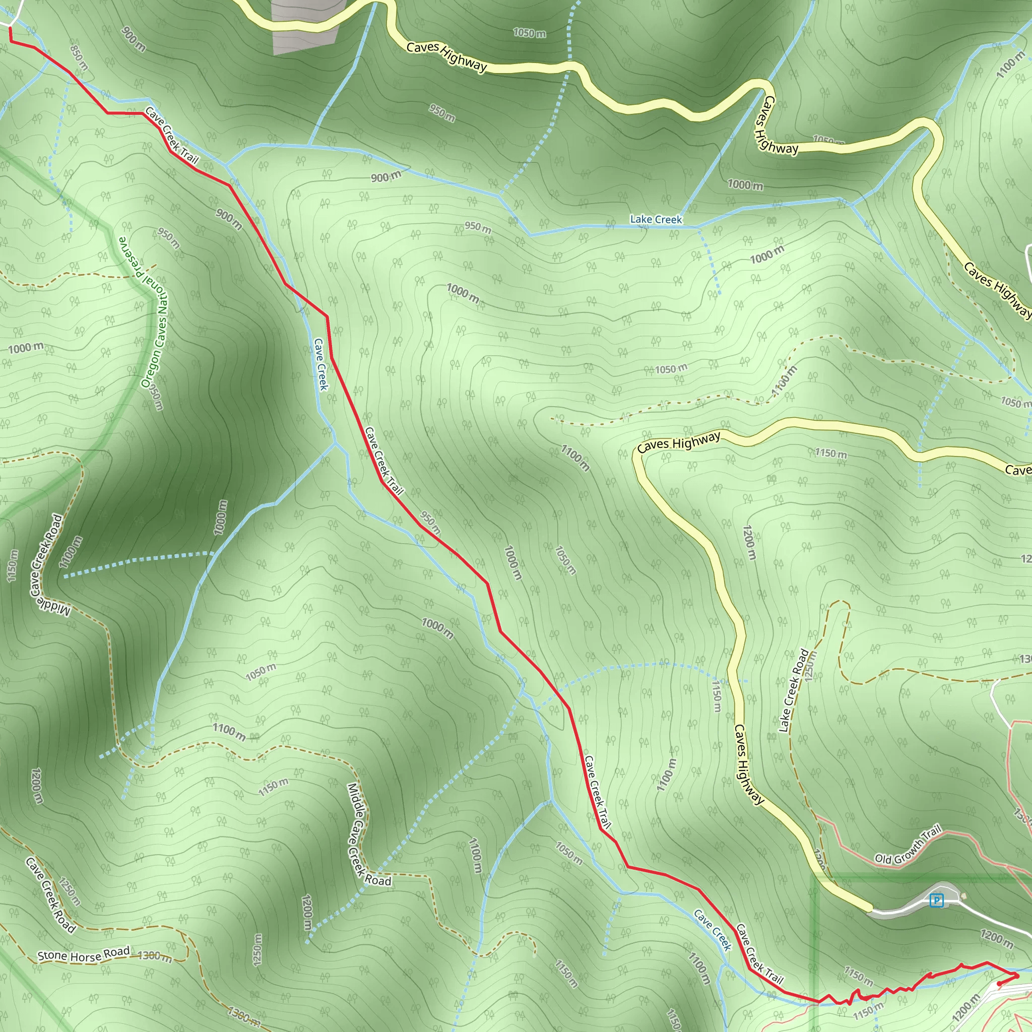 Cave Creek Trail mobile static map