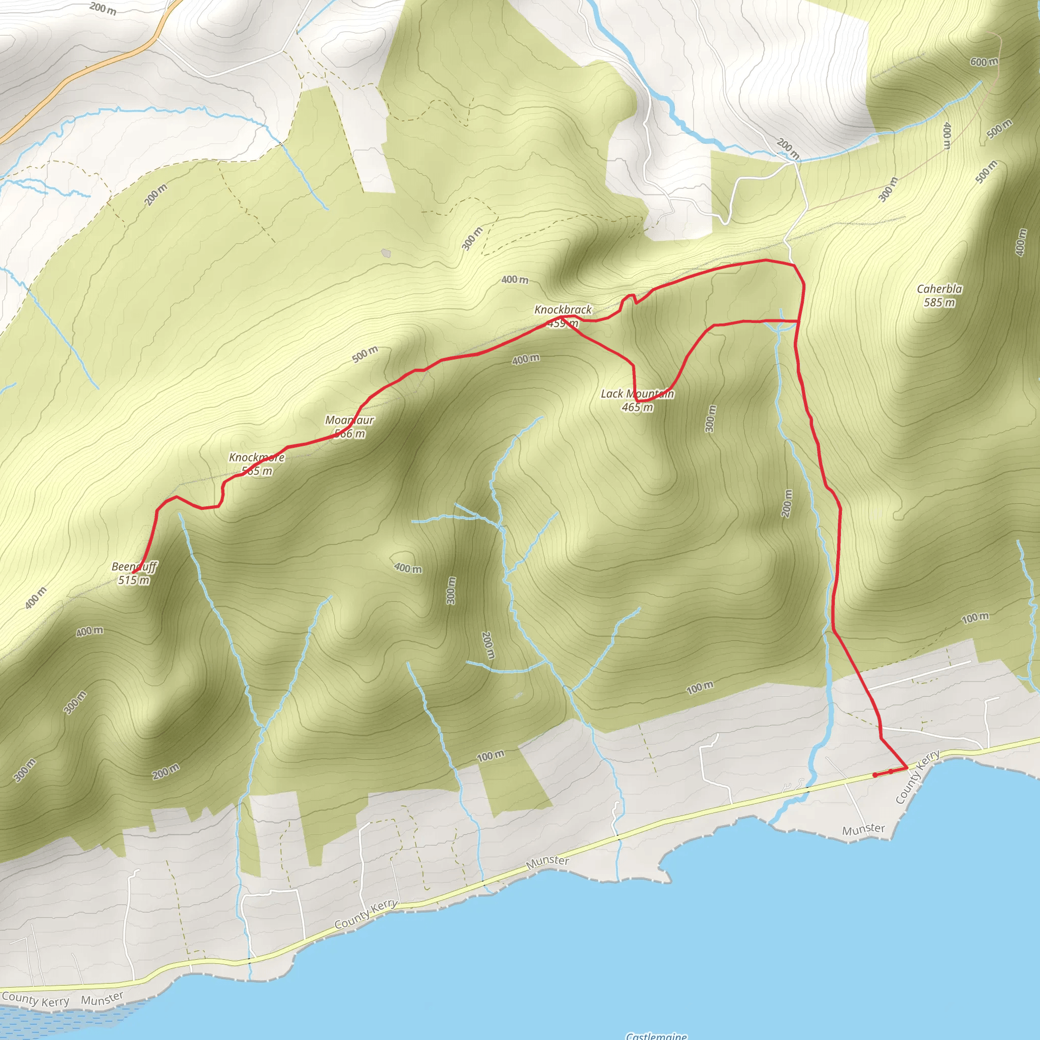 Knockbrack, Beenduff and Lack Mountain mobile static map