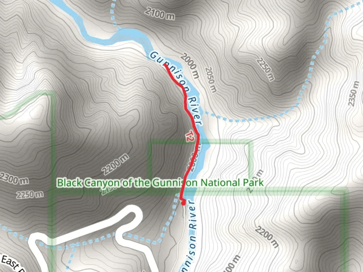 An image depicting the trail Gunnison River - Black Canyon of the Gunnison and its surrounding area.