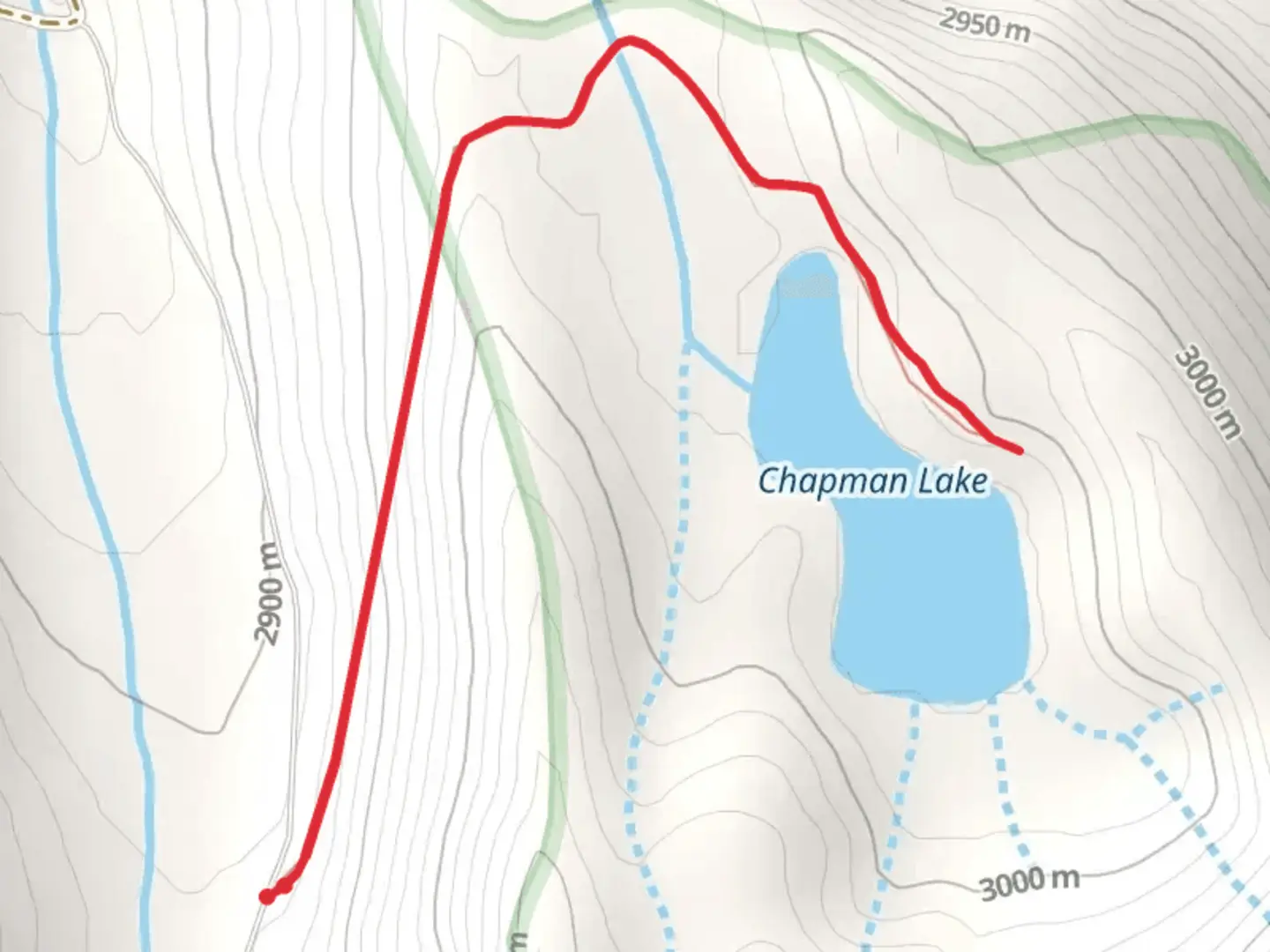 An image depicting the trail Chapman Lake Trail and its surrounding area.