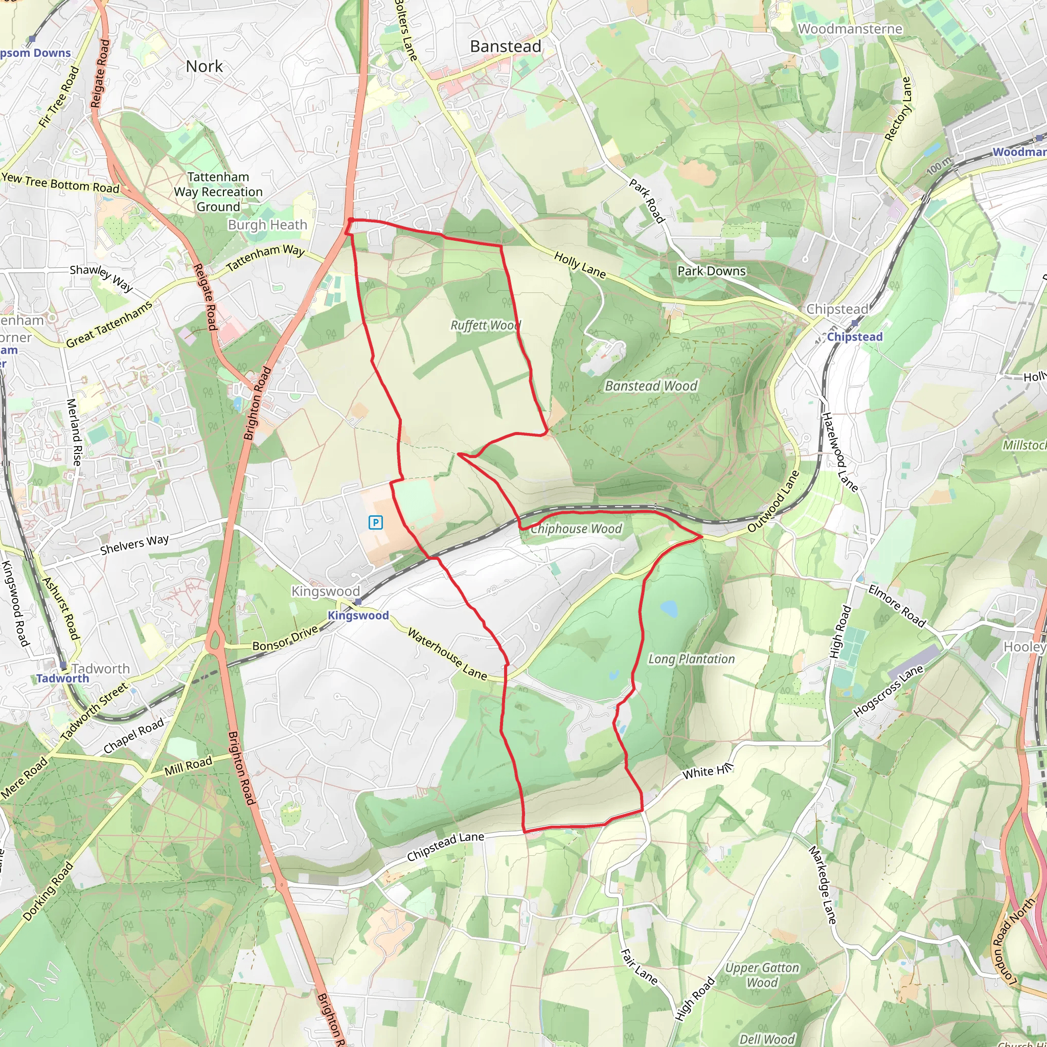 Kingswood East Loop Walk mobile static map