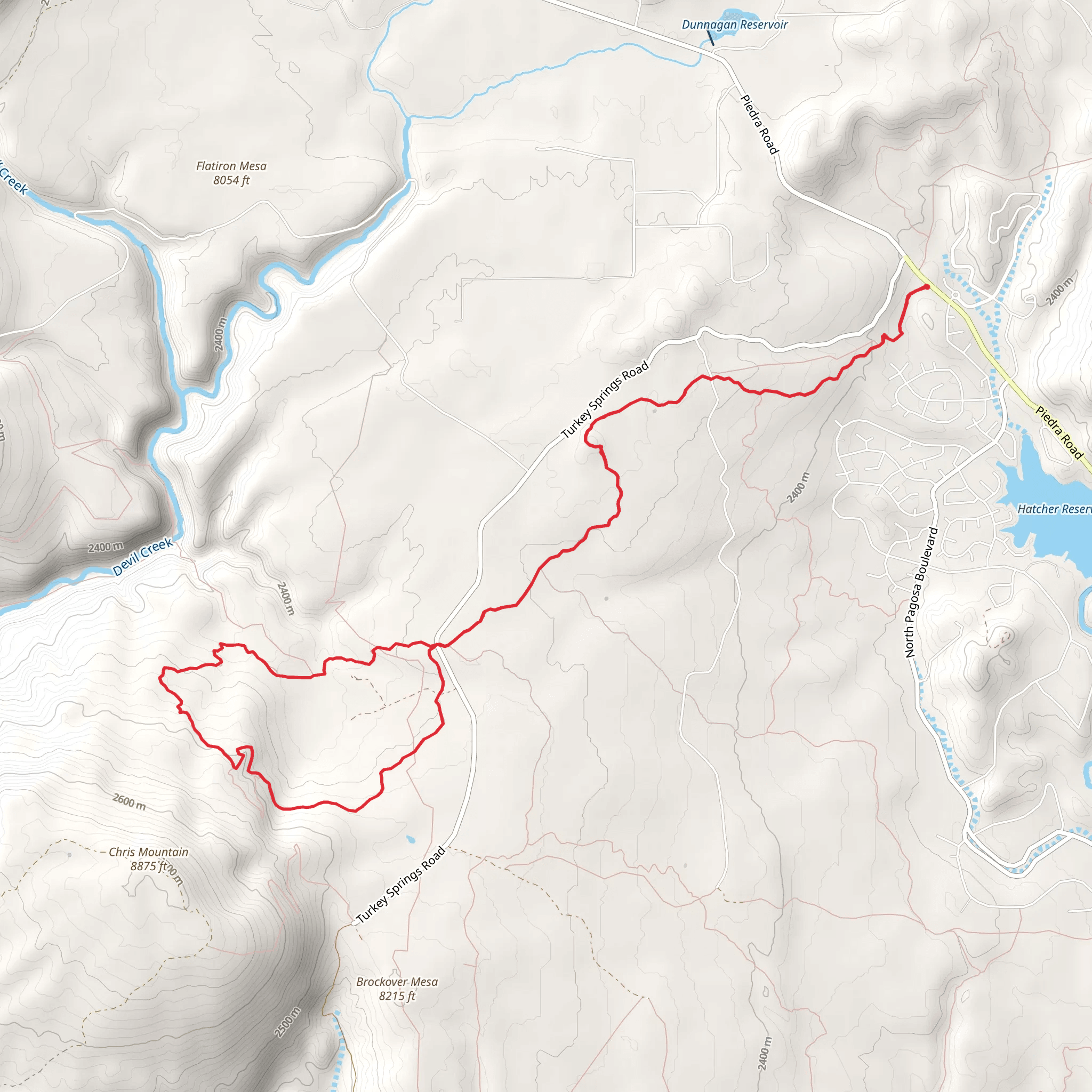 Turkey Springs Loop Trail mobile static map