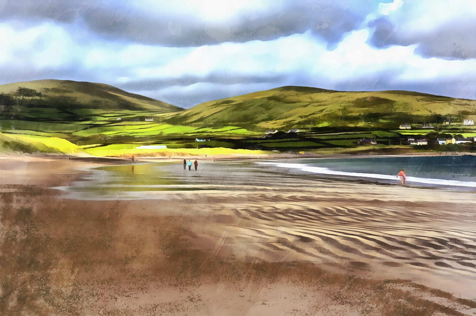 An image depicting the trail Dingle - Siuloid Cholmain and its surrounding area.