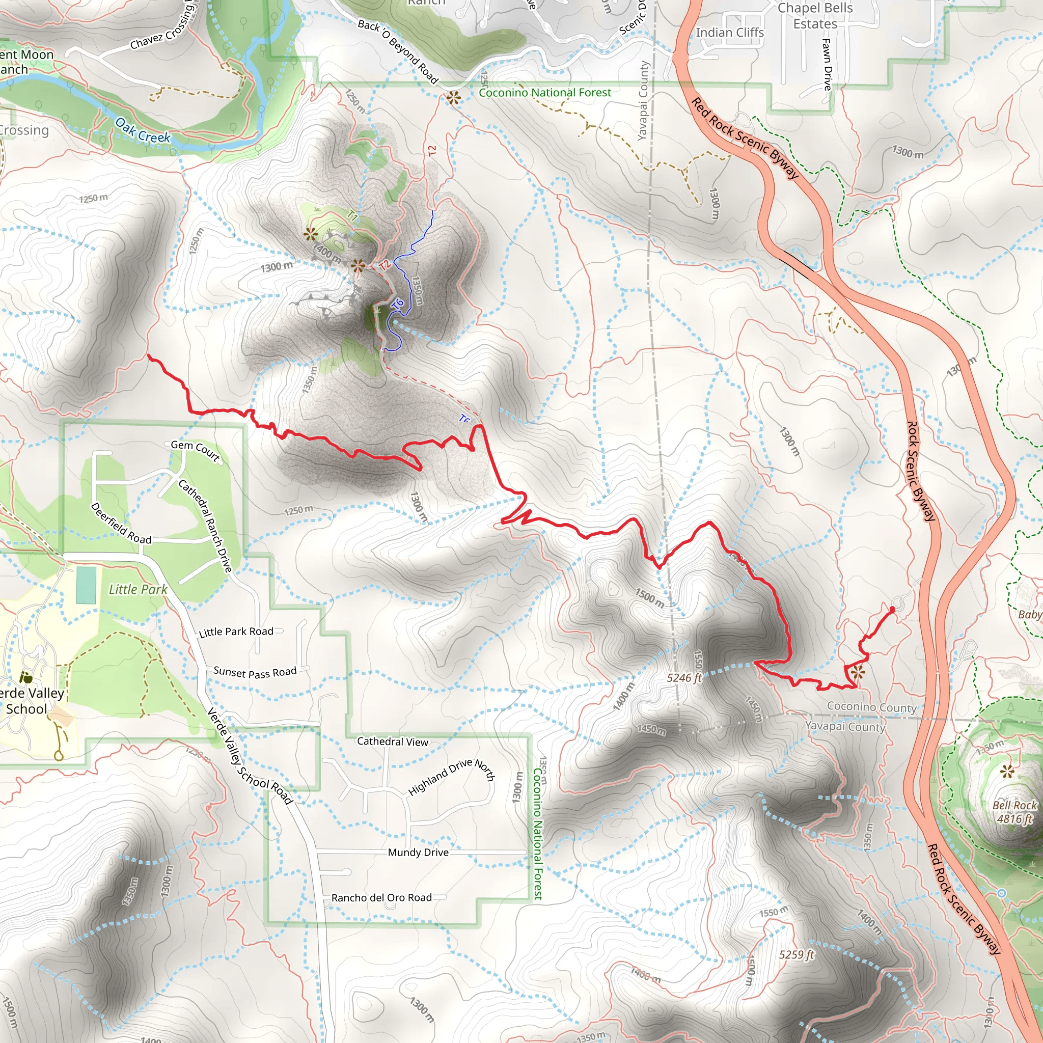 Hiline Trail mobile static map