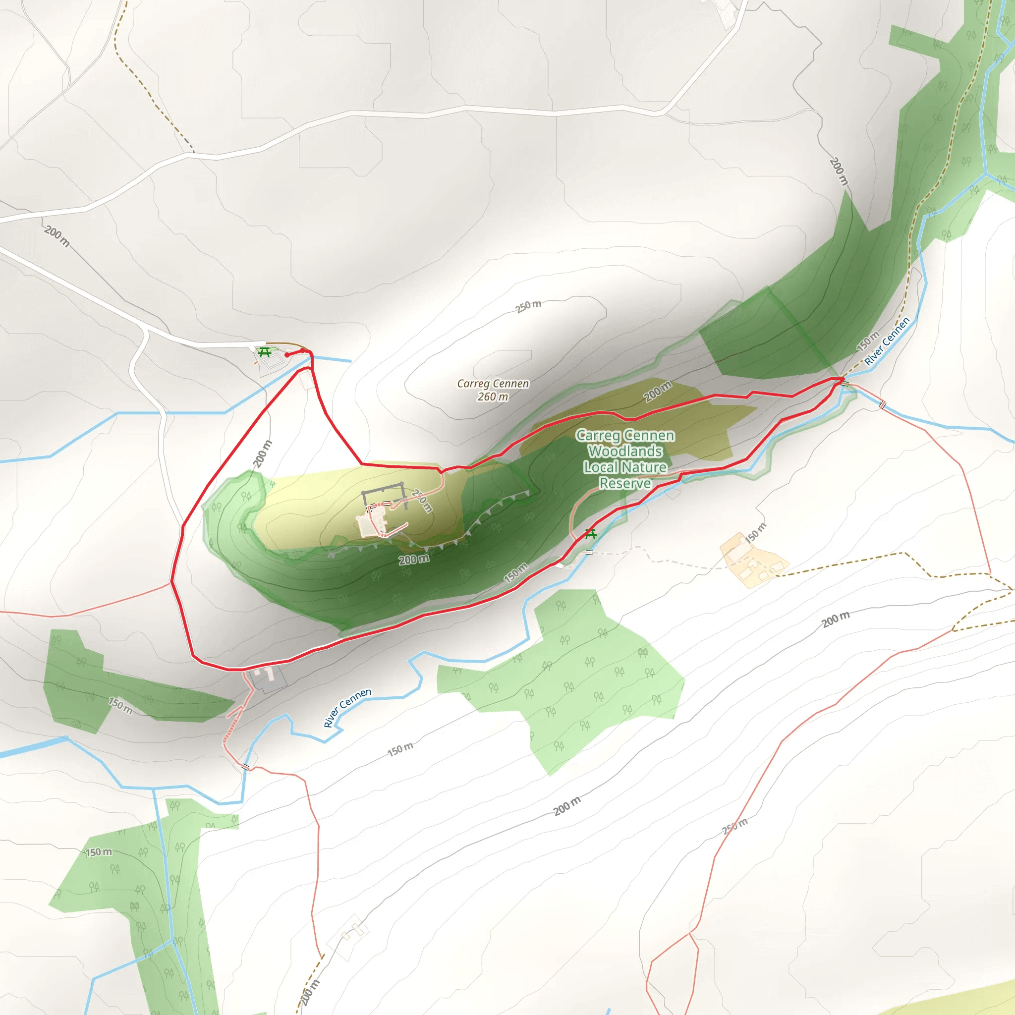 Carreg Cennen Woods mobile static map