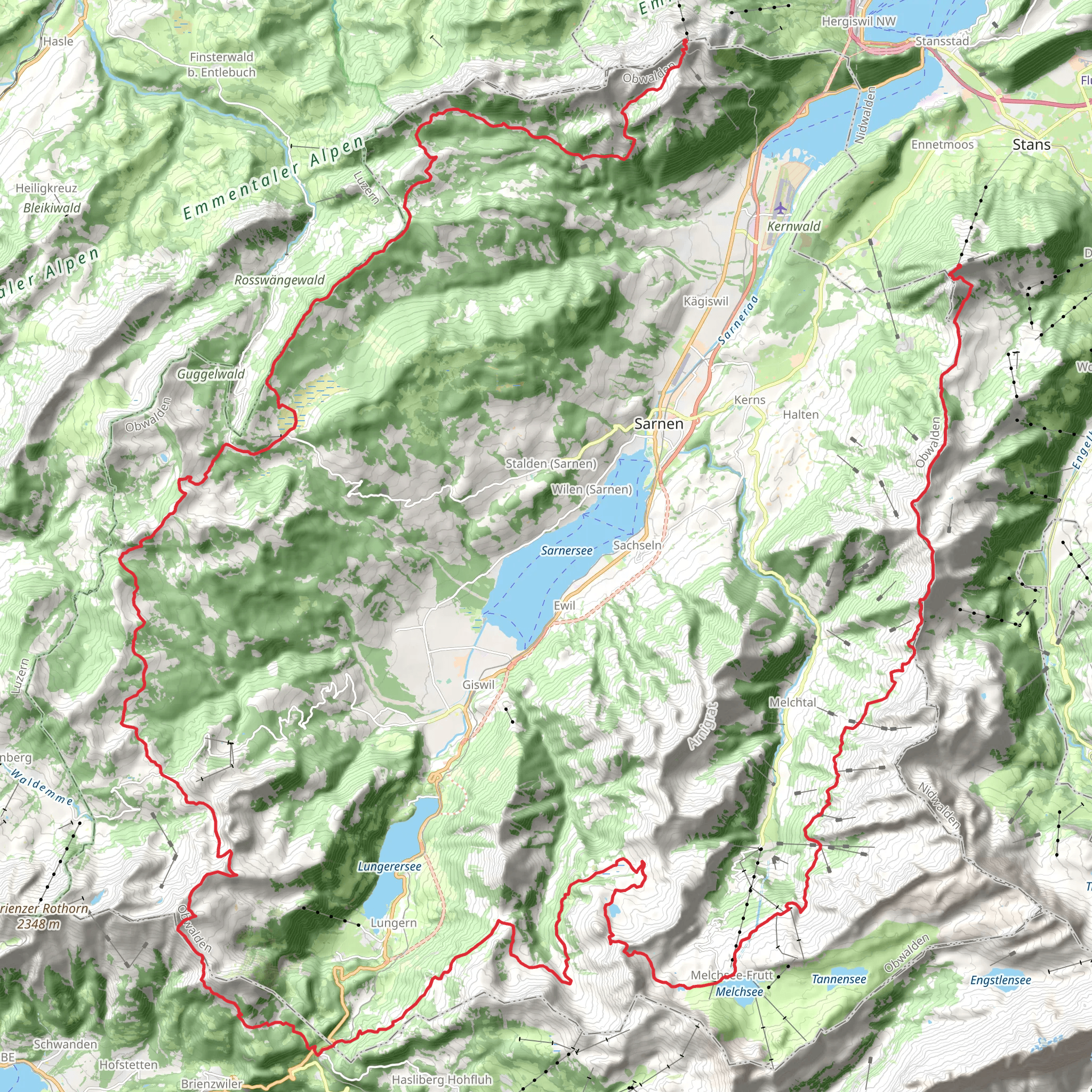 Obwaldner Höhenweg mobile static map