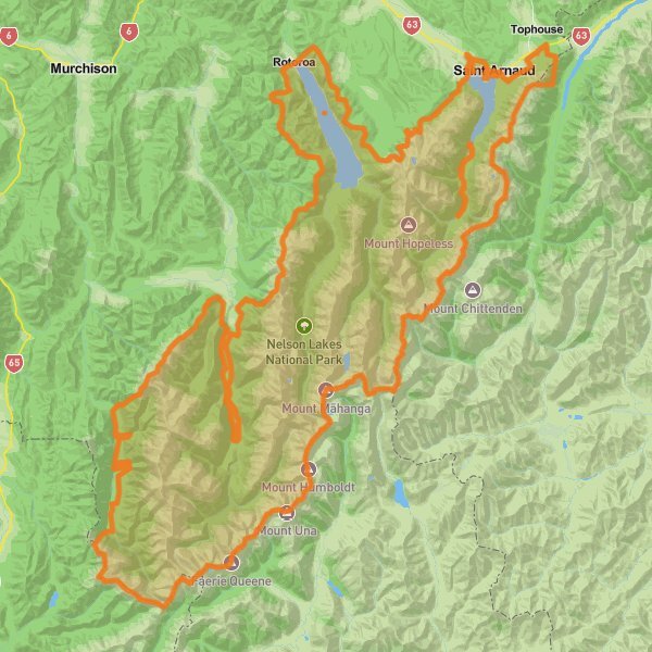 Nelson Lakes National Park mobile static map