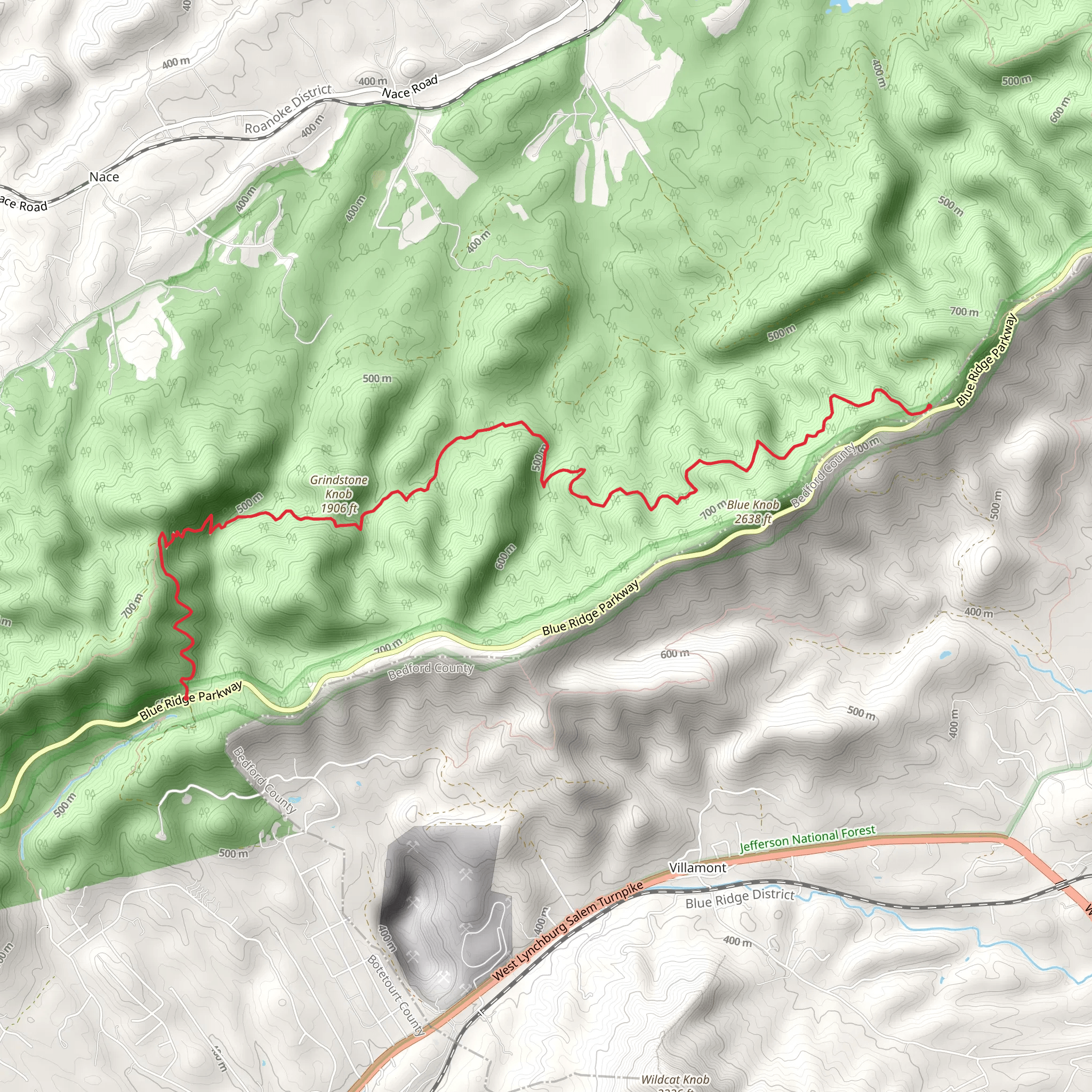 Salt Pond Road and Appalachian Trail mobile static map