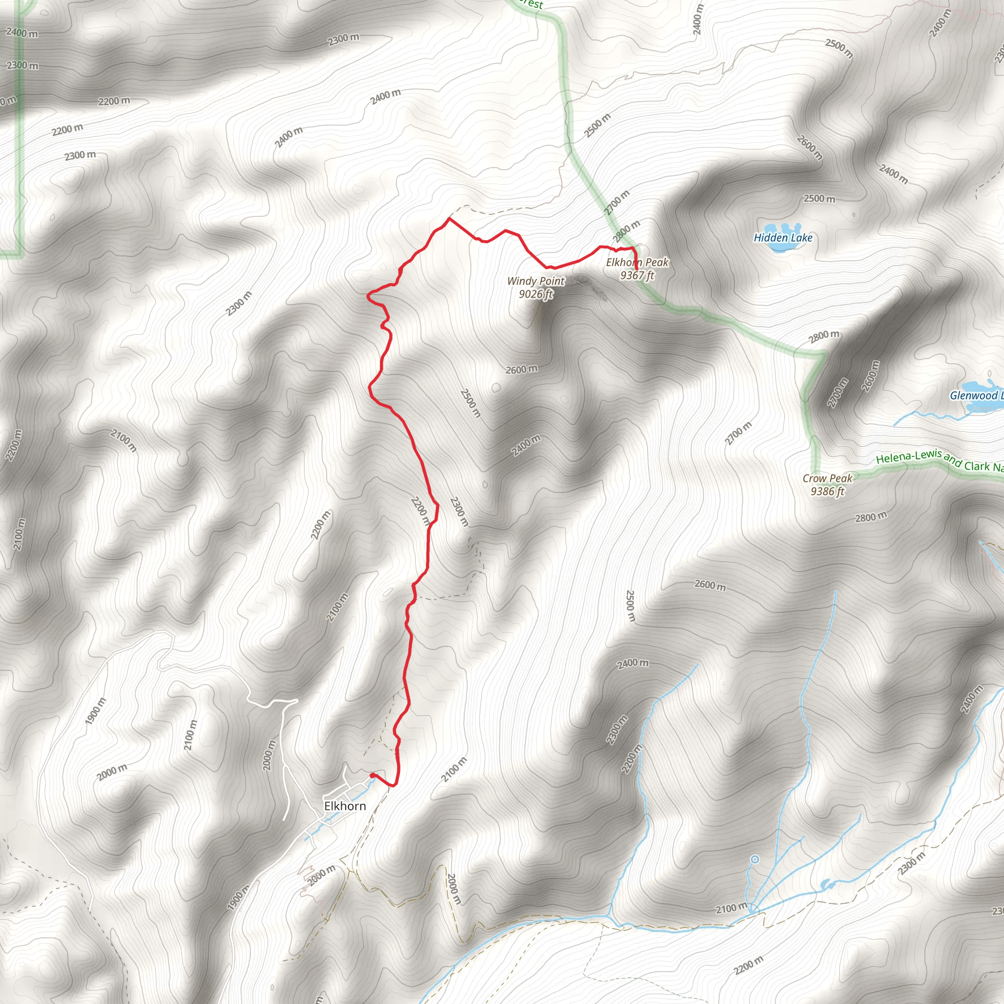 Elkhorn Peak via Diego Town Road mobile static map