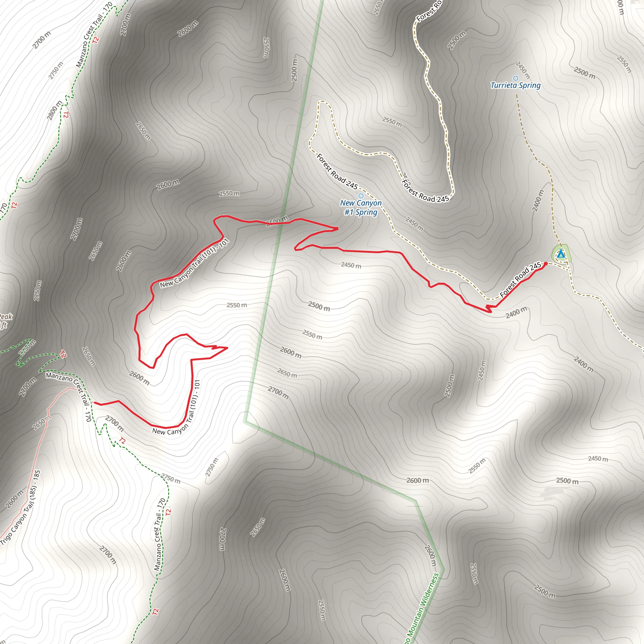 New Canyon Trail mobile static map