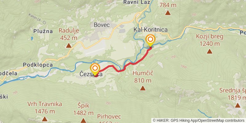Soca Trail spur 1 Map