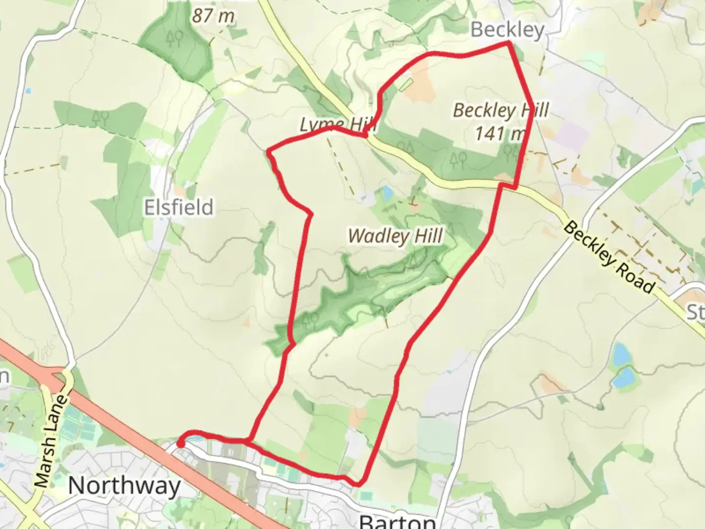 An image depicting the trail Sydlings Copse and Stow Wood Loop - Beckley and its surrounding area.