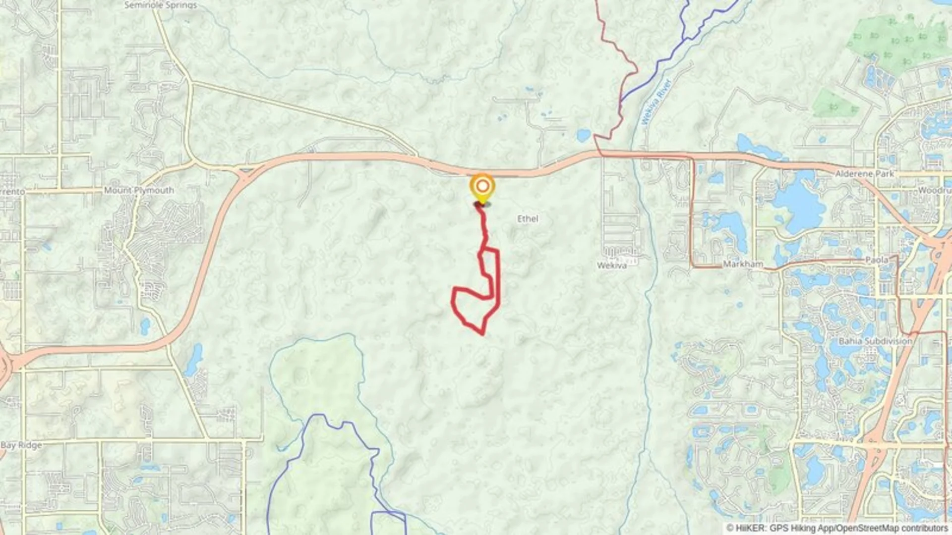 An image depicting the trail Spear Road Loop and its surrounding area.