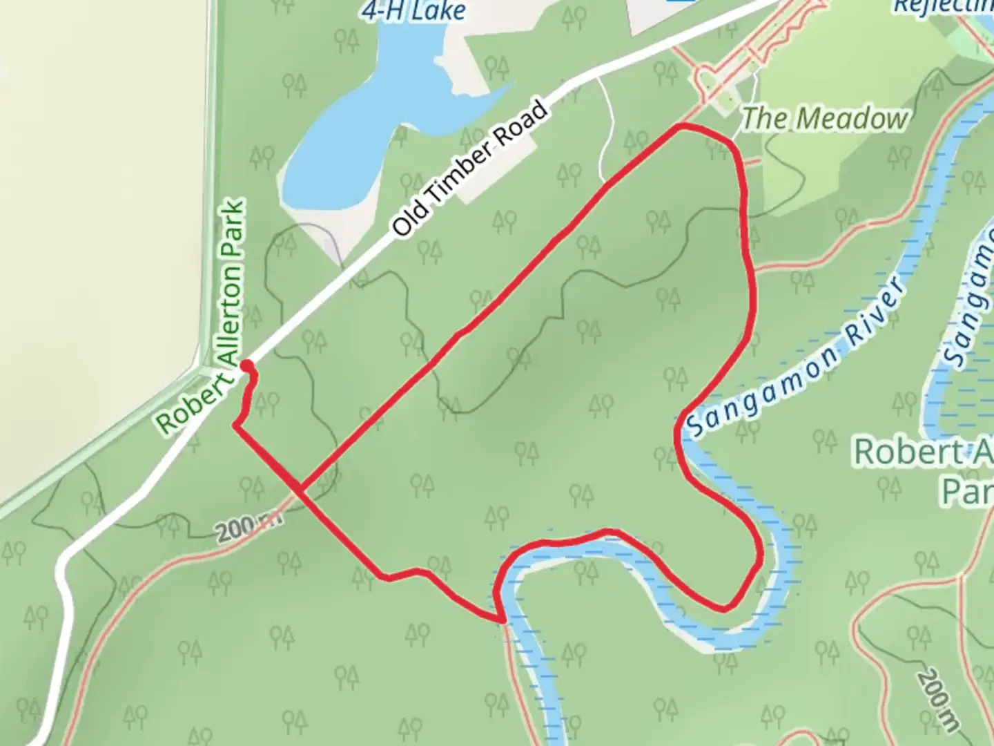 An image depicting the trail Robert Allerton Park Short Loop and its surrounding area.