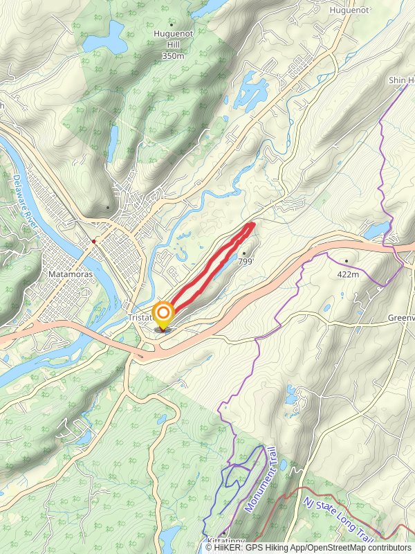 Minisink Trail - Yellow and Lenape Ridge Trail - Red Loop