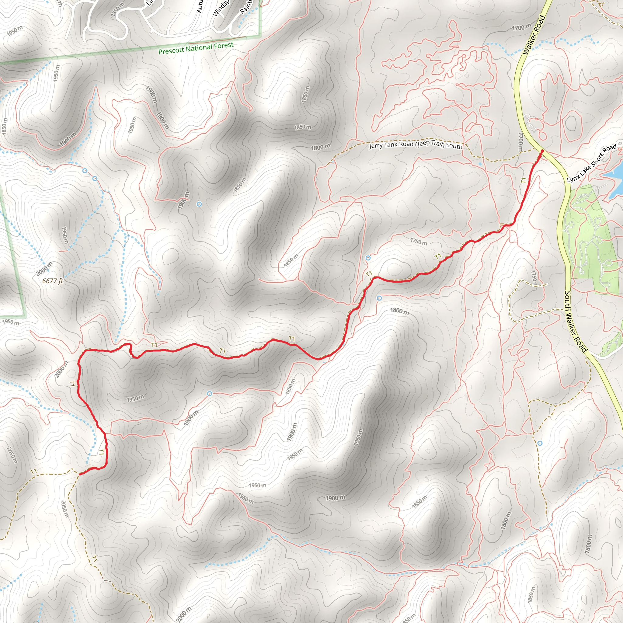 Seven Mile Gulch Trail mobile static map