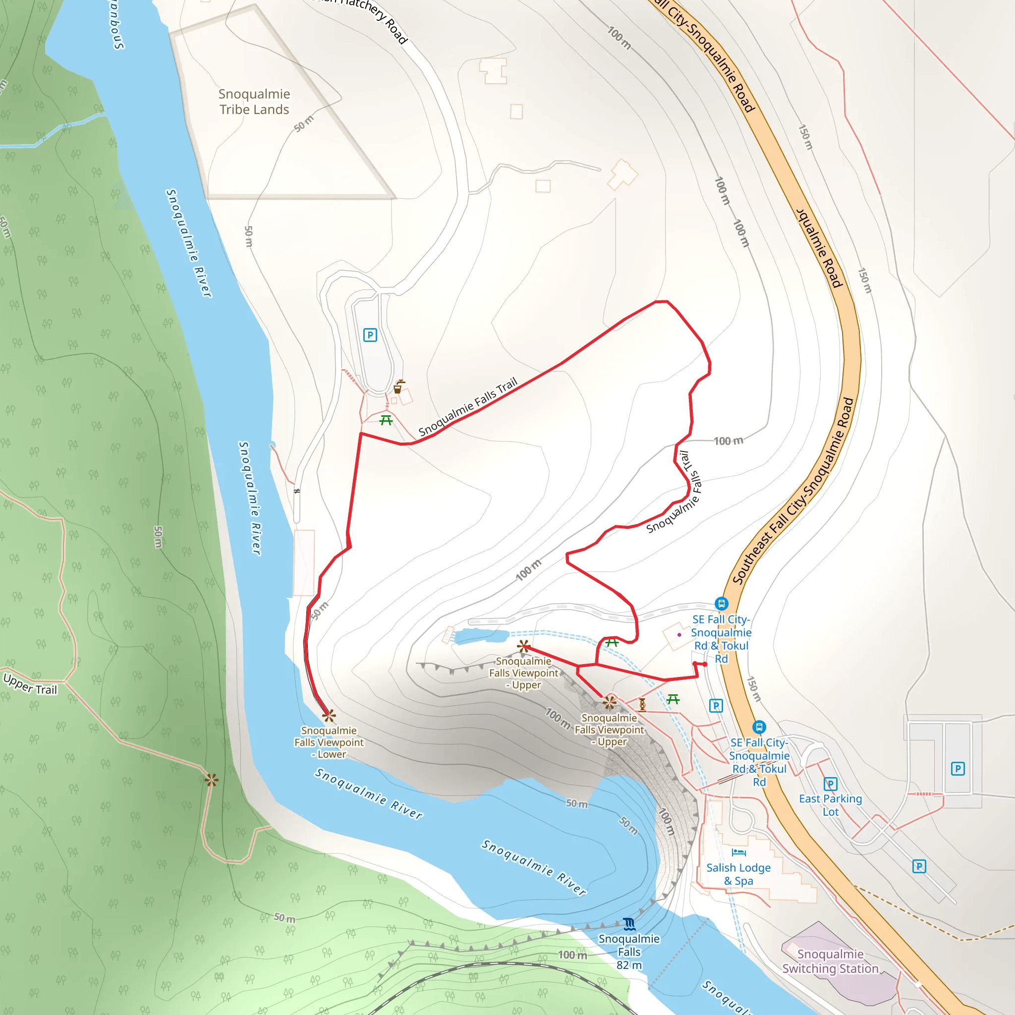 Snoqualmie Falls Trail mobile static map