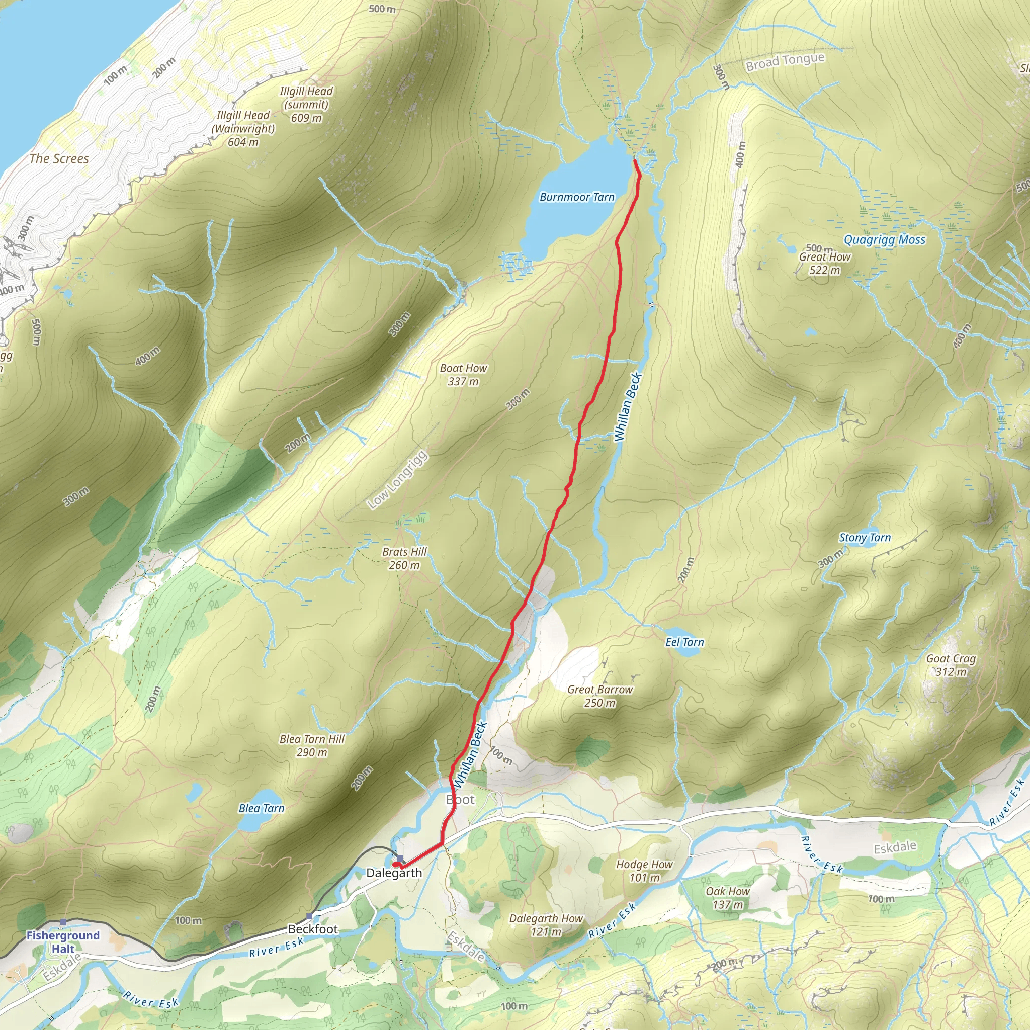 Burnmoor Tarn Walk mobile static map