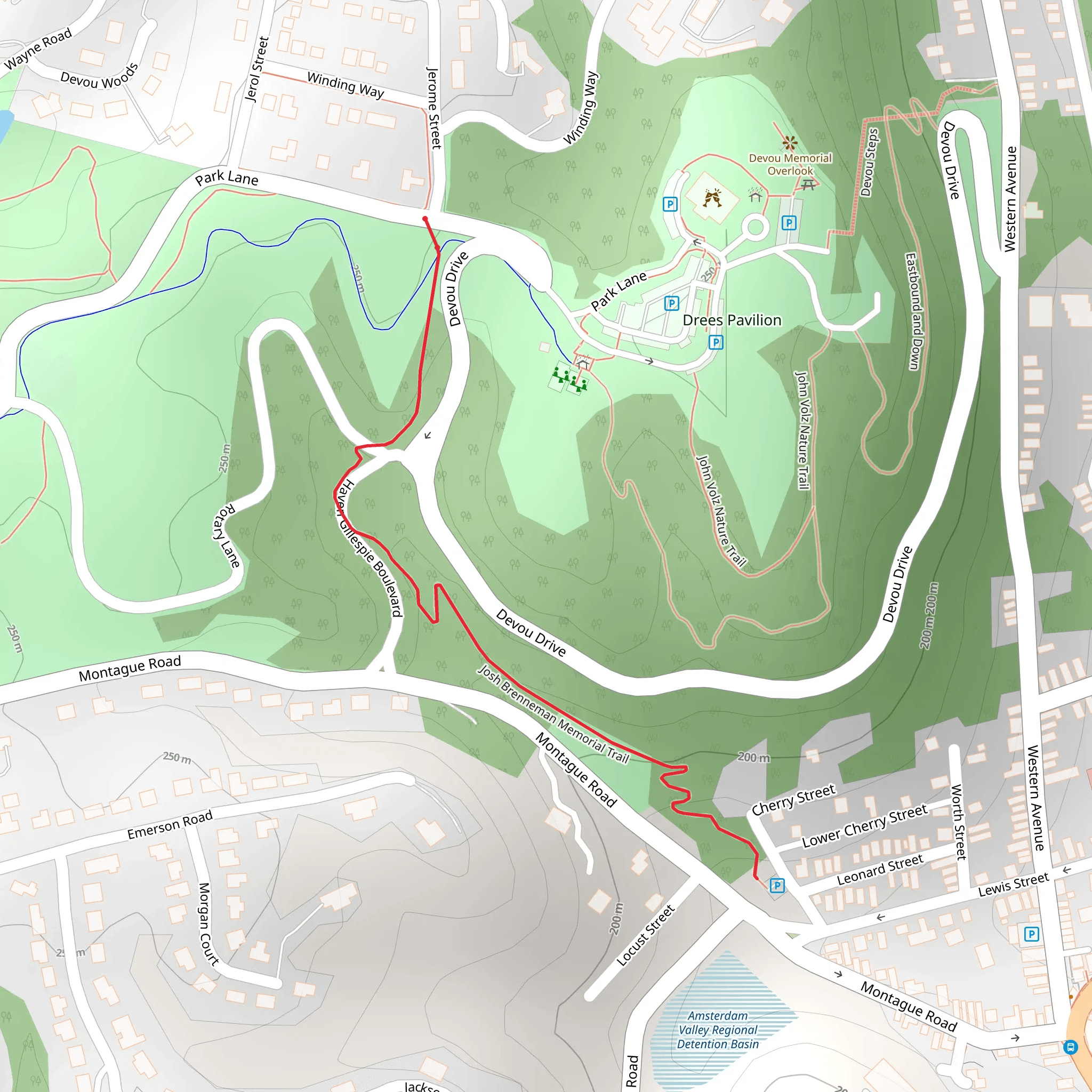 Josh Brenneman Memorial Trail mobile static map