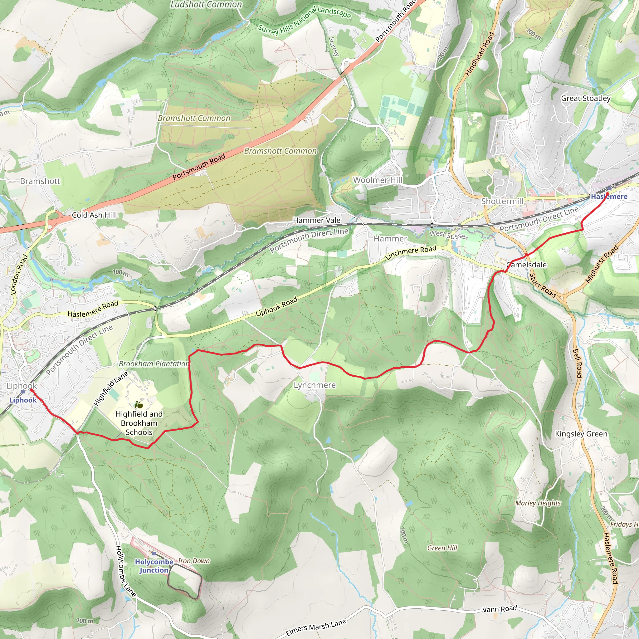 Hastlemere to Liphook mobile static map