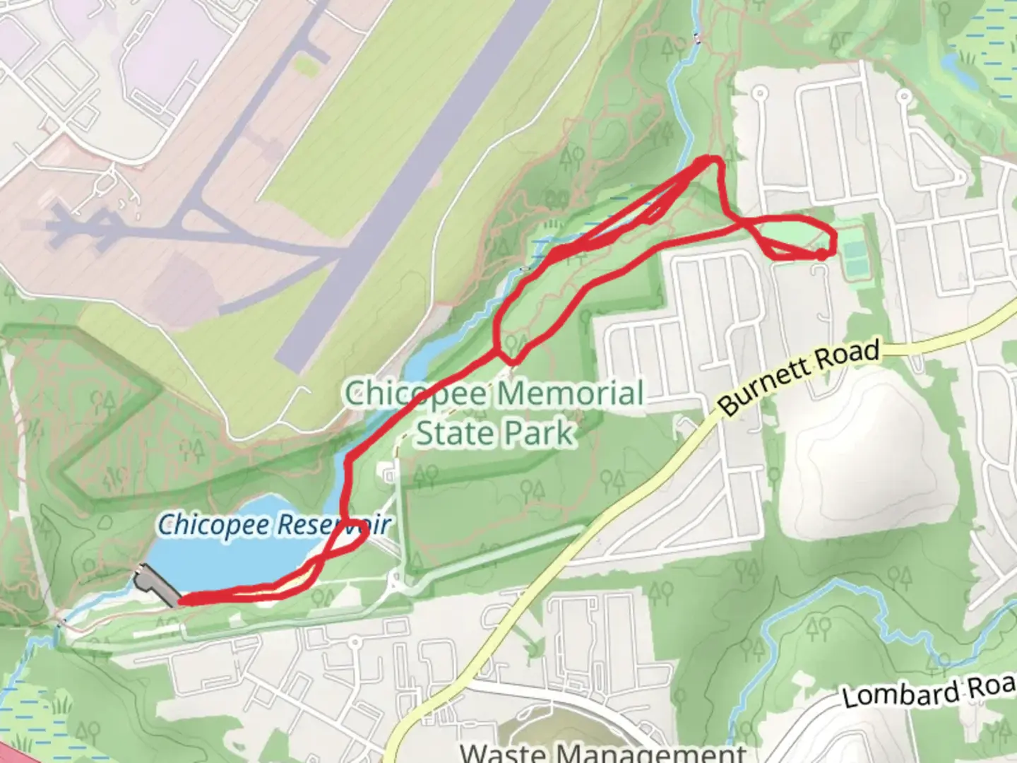 An image depicting the trail Cooley Brook - Chicopee Reservoir Loop Trail and its surrounding area.