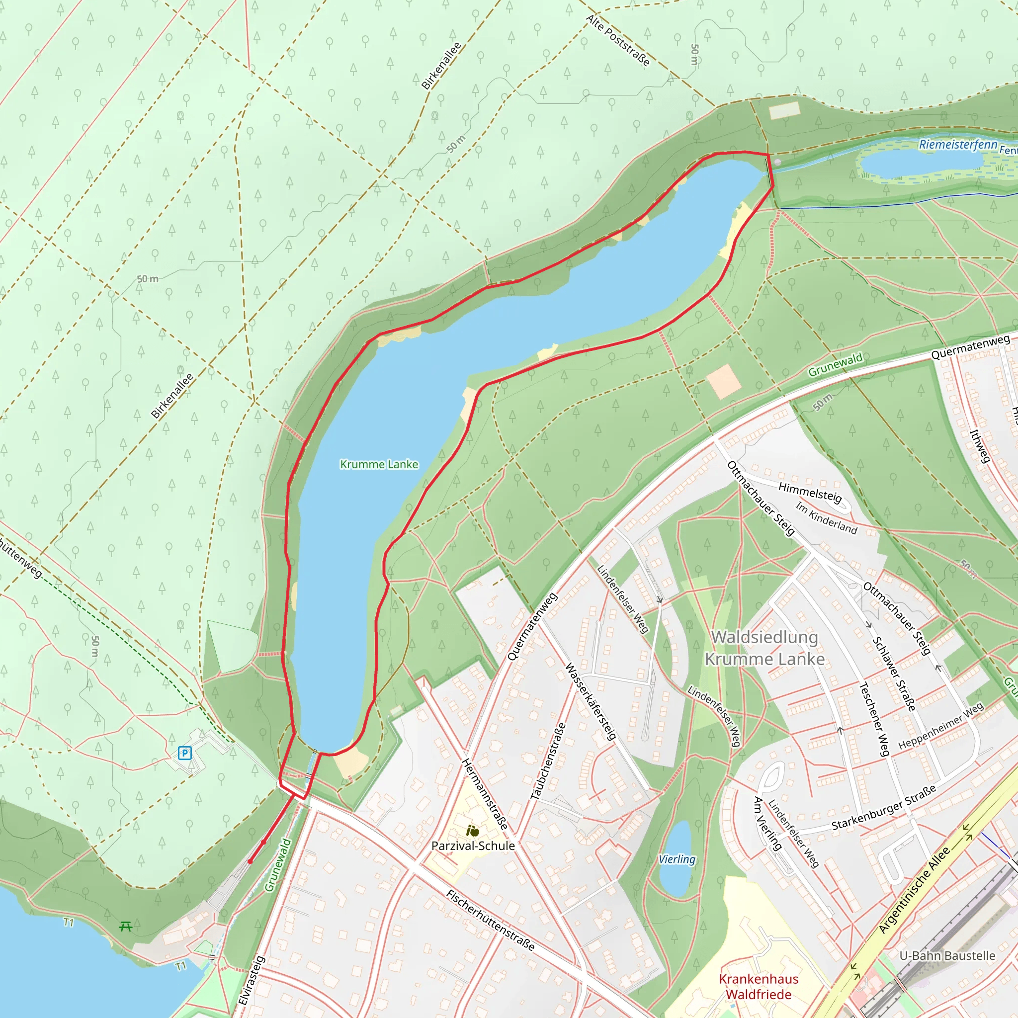 Krumme Lanke Loop mobile static map