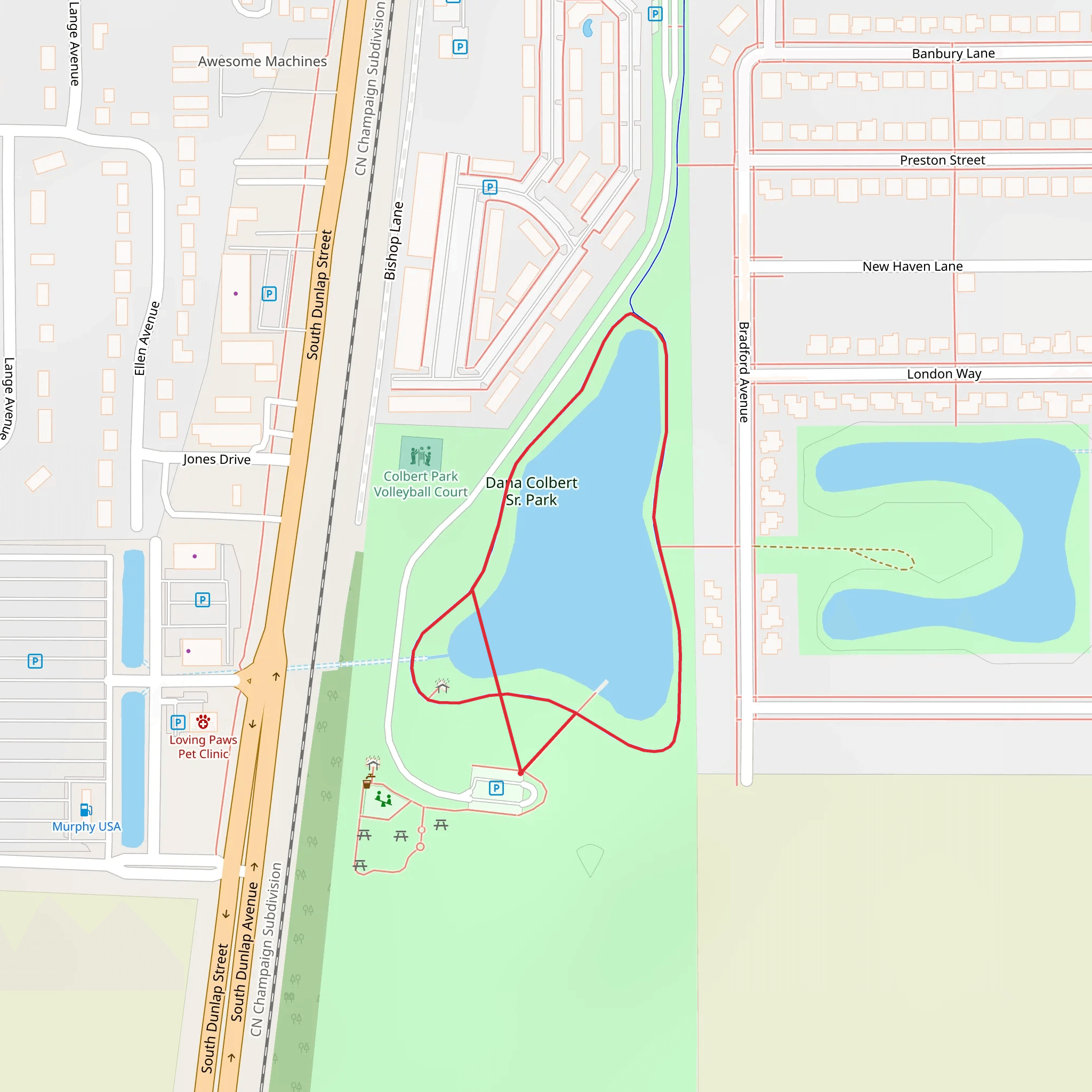 Dana Colbert Sr Park Loop mobile static map